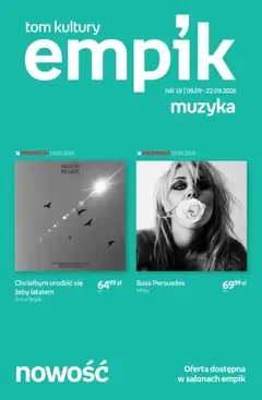 Pogląd gazetki "Empik promocje - Tom kultury Muzyka" ze sklepu Empik ważnej od 09.09.2026