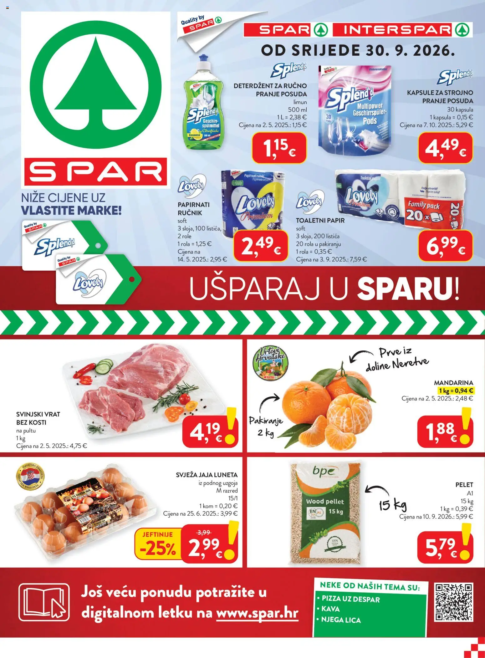 Pregled letka Spar Katalog trgovine Spar vrijedi od 30.09.2026