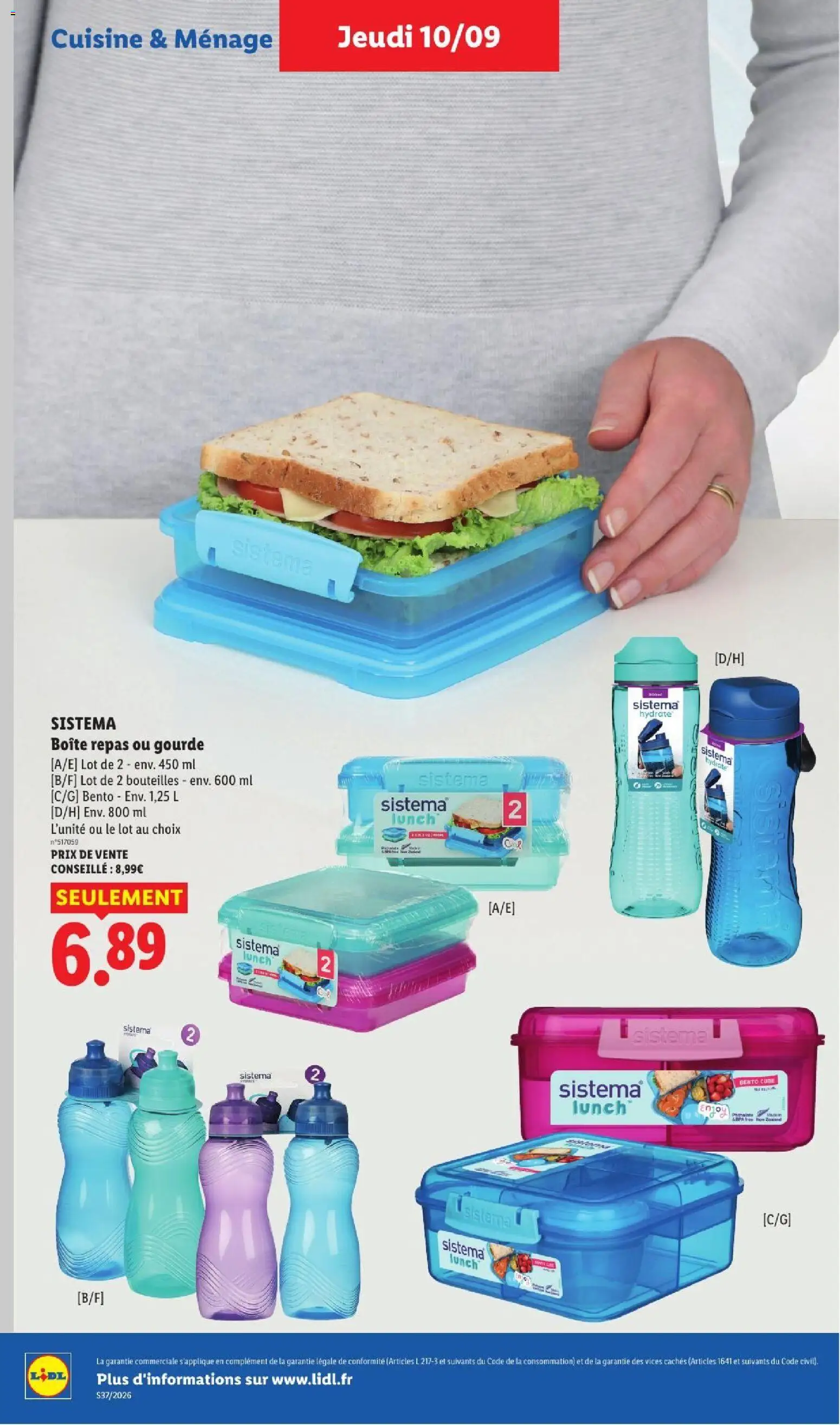 Prévisualisation de LIDL catalogue du magasin LIDL formulaire valide 10/09/2026 - Gourde, Bento, Boîte repas