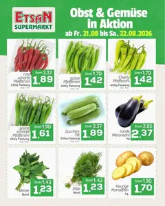 Vorschau der Angebote: ETSAN ETSAN Obst und Gemüse gültig ab 21.08.2026