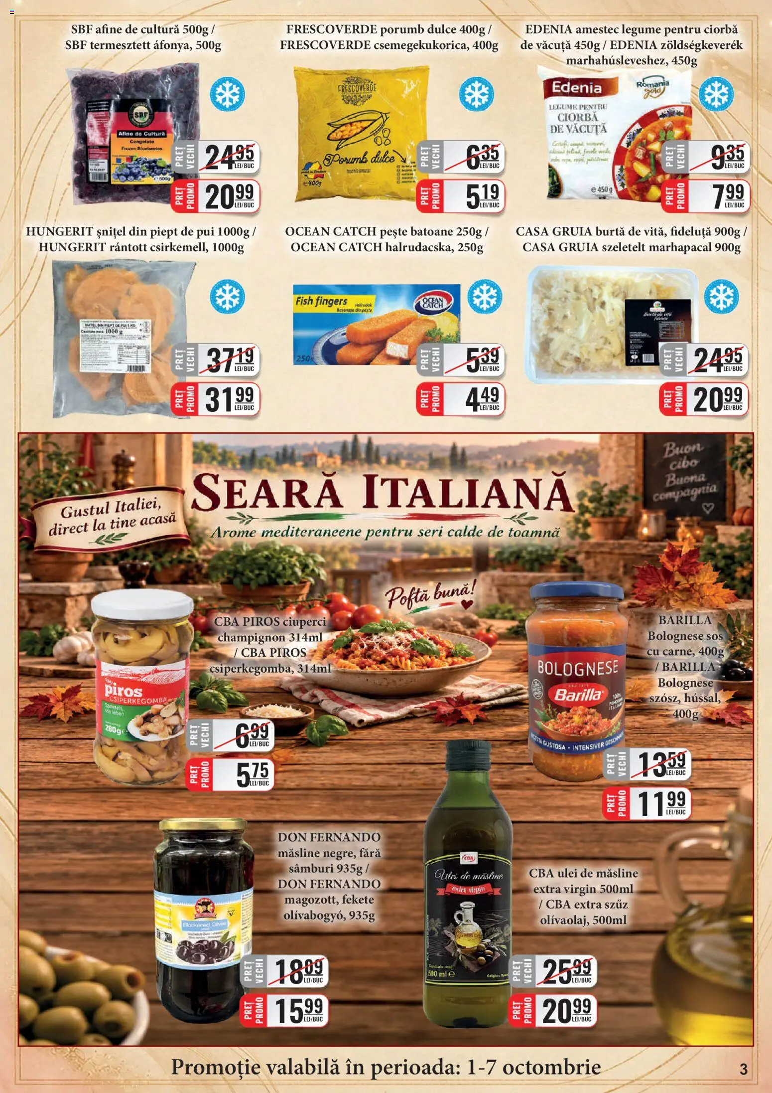 Previzualizarea de cataloage: CBA CBA Catalog valabil de la 01.10.2026 - Porumb, Afine, Ciuperci, Legume, Pește, Sos, Barilla, Amestec