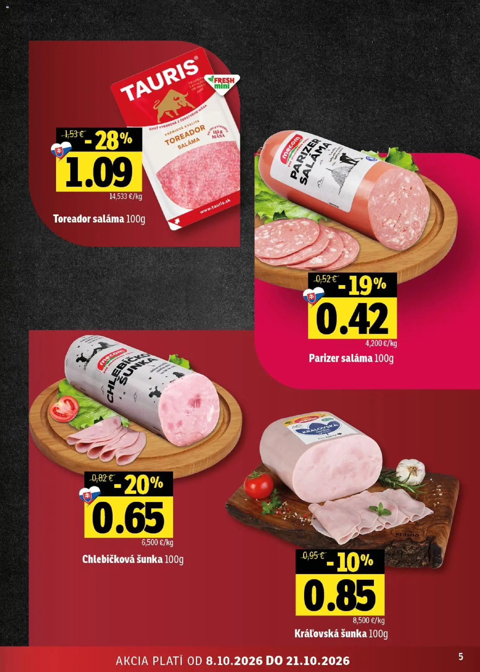Náhľad Fresh letáku platného od 08.10.2026 - Šunka, Saláma