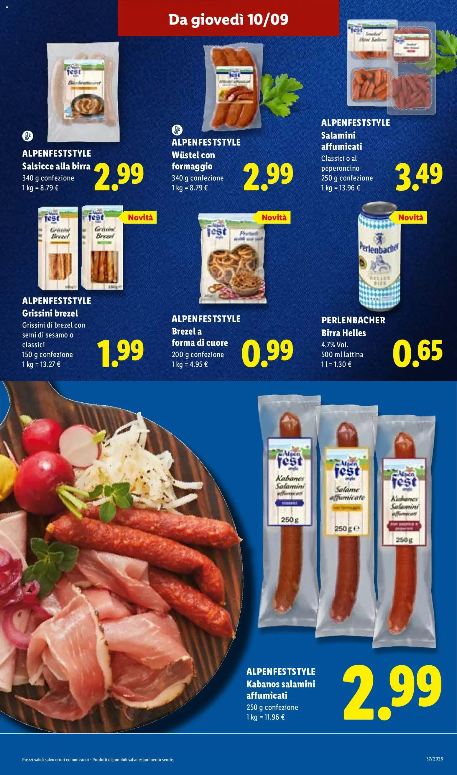 Anteprima dell'opuscolo Lidl volantino dal negozio Lidl valido da 10/09/2026 - Birra, Formaggio, Sesamo, Salsicce, Peperoncino, Semi di sesamo, Grissini