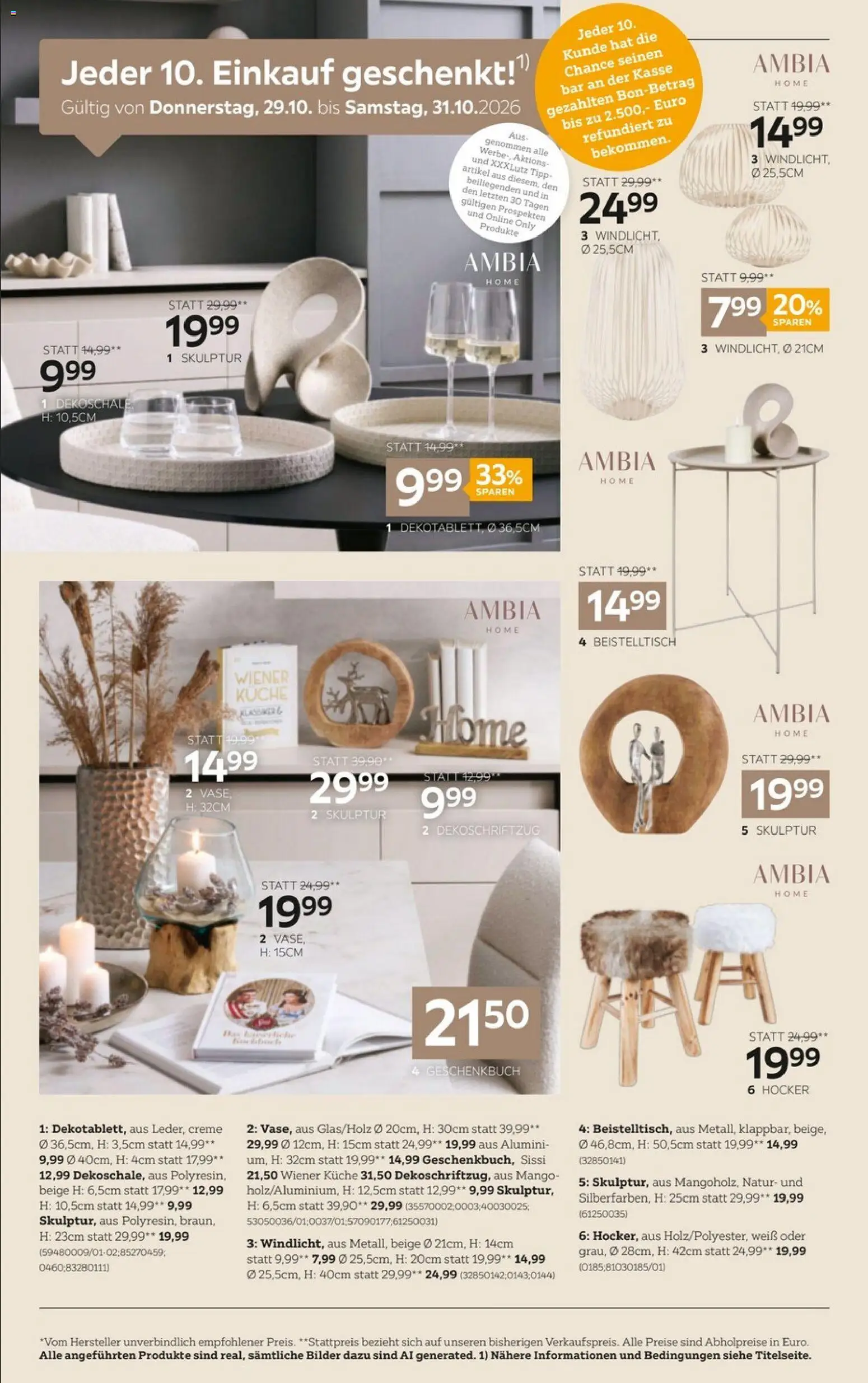 Vorschau der Angebote: XXXLutz XXXLutz Jeder 10. Einkauf geschenkt! gültig ab 29.10.2026 - Mango, Creme