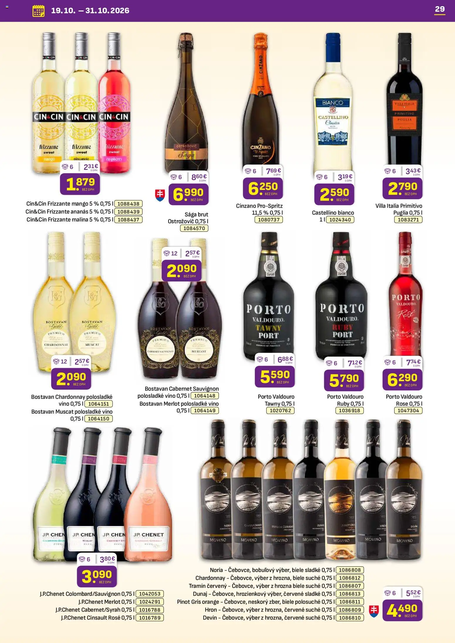 Náhľad Libex letáku platného od 19.10.2026 - Mango, Víno, Cinzano, Ananás