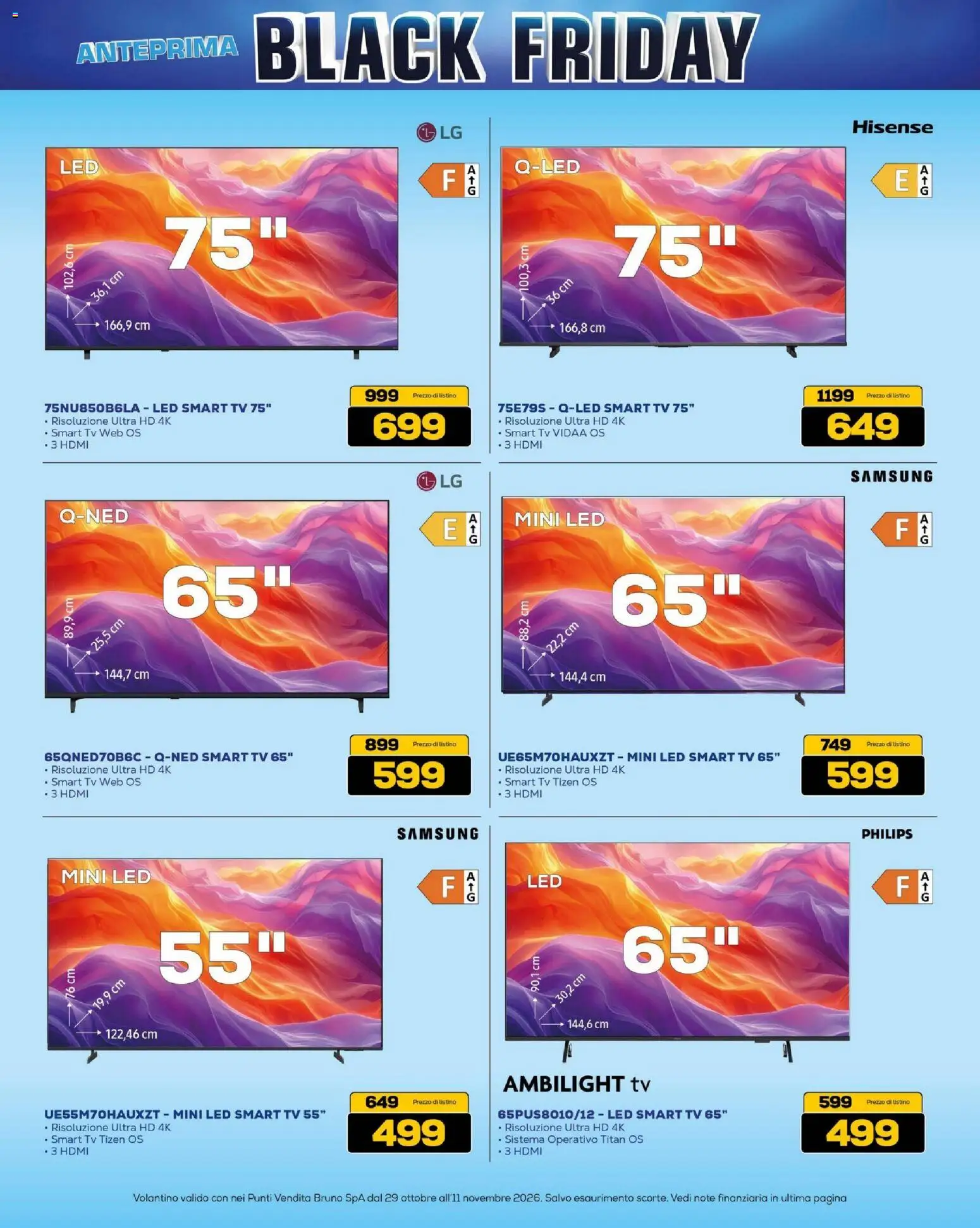 Anteprima dell'opuscolo BRUNO Black Friday dal negozio BRUNO valido da 29/10/2026 - Samsung, TV, smart TV