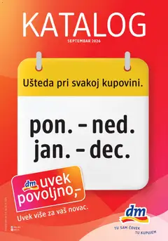 Pregled DM Drogerie kataloga - važi od 01.09.2026