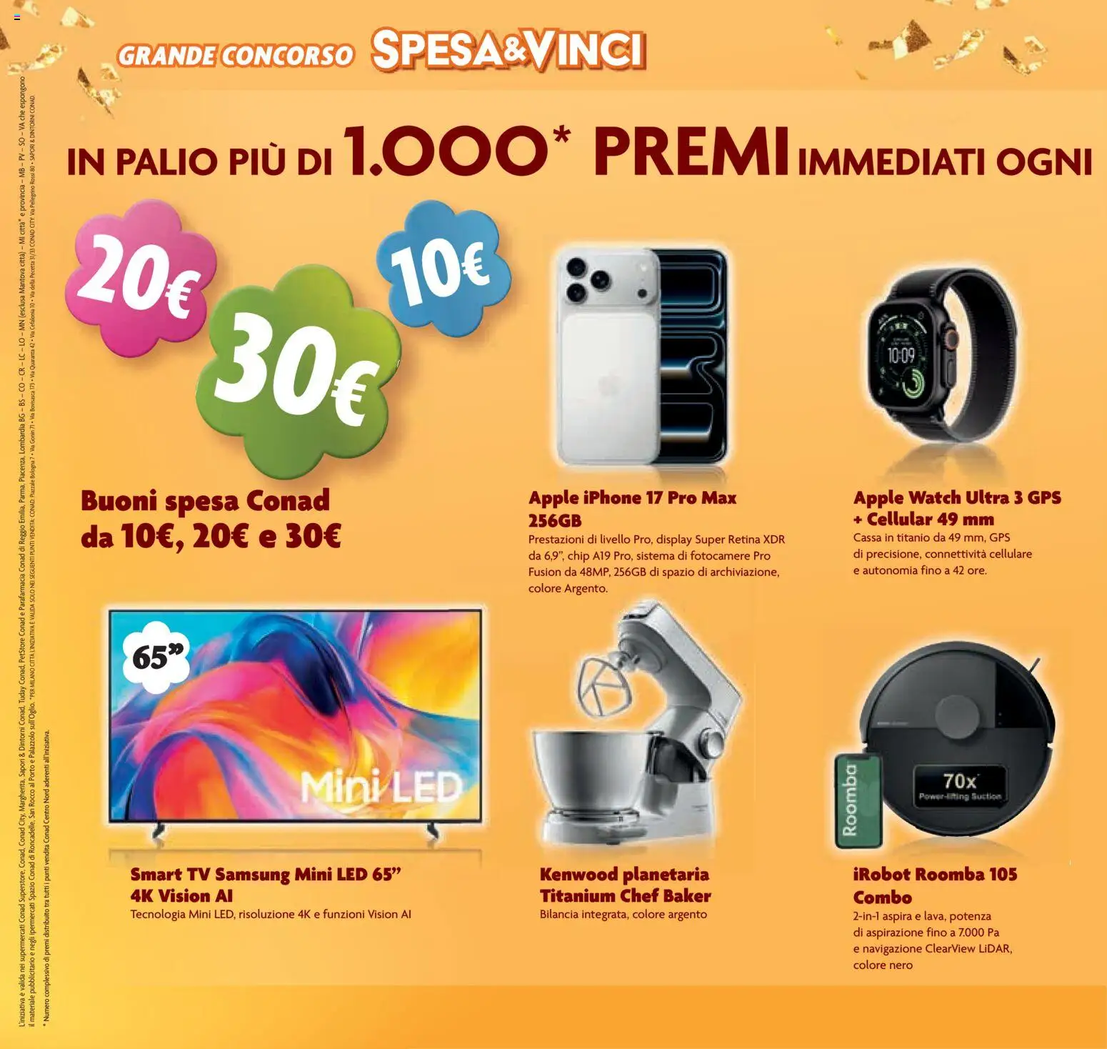 Anteprima dell'opuscolo Conad volantino Superstore Lombardia dal negozio Conad valido da 07/10/2026 - Samsung, Iphone, Apple Watch, Smartphone, TV, Robot, smart TV, Tv samsung
