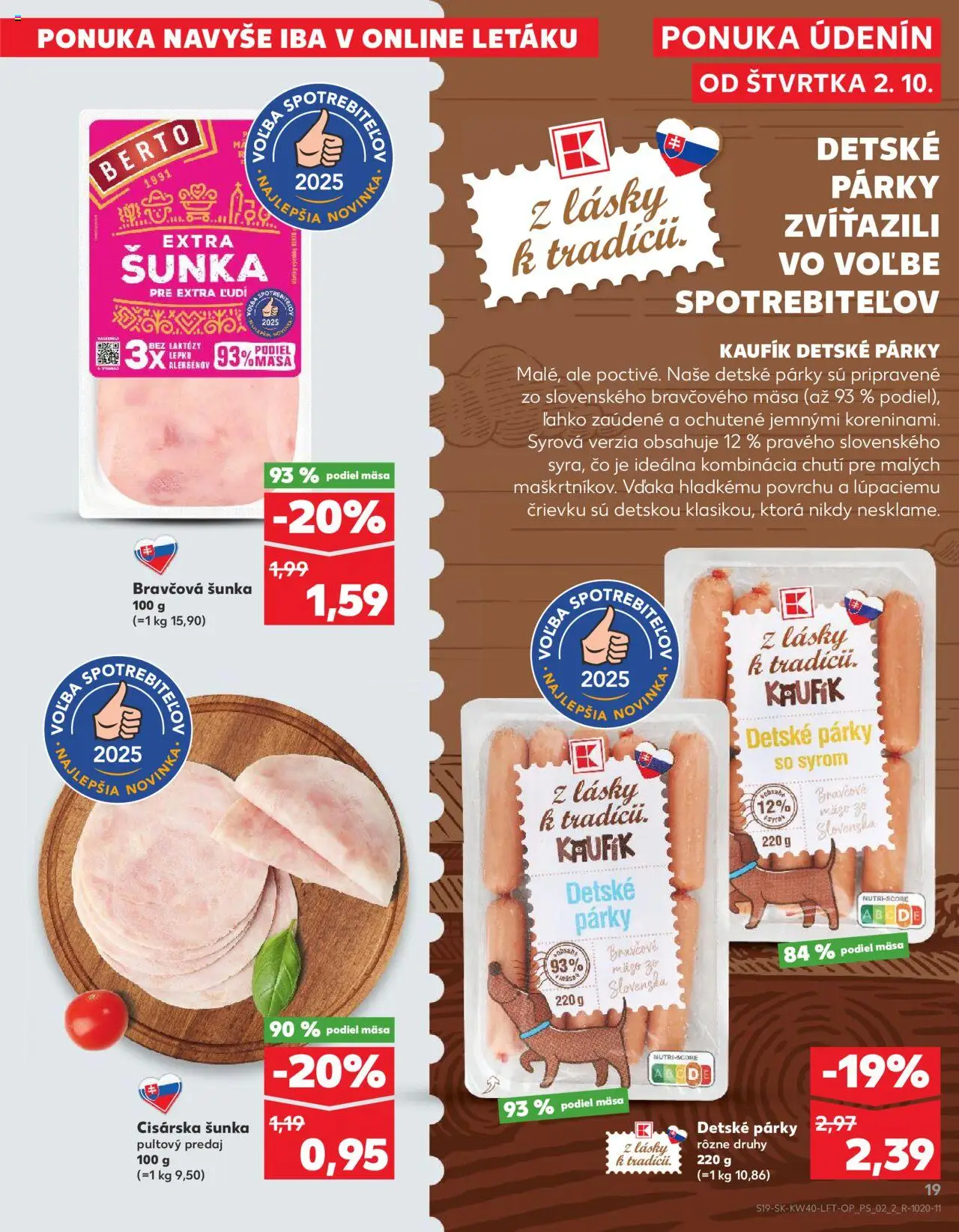 Náhľad Kaufland letáku platného od 02.10.2025 - Šunka, Párky