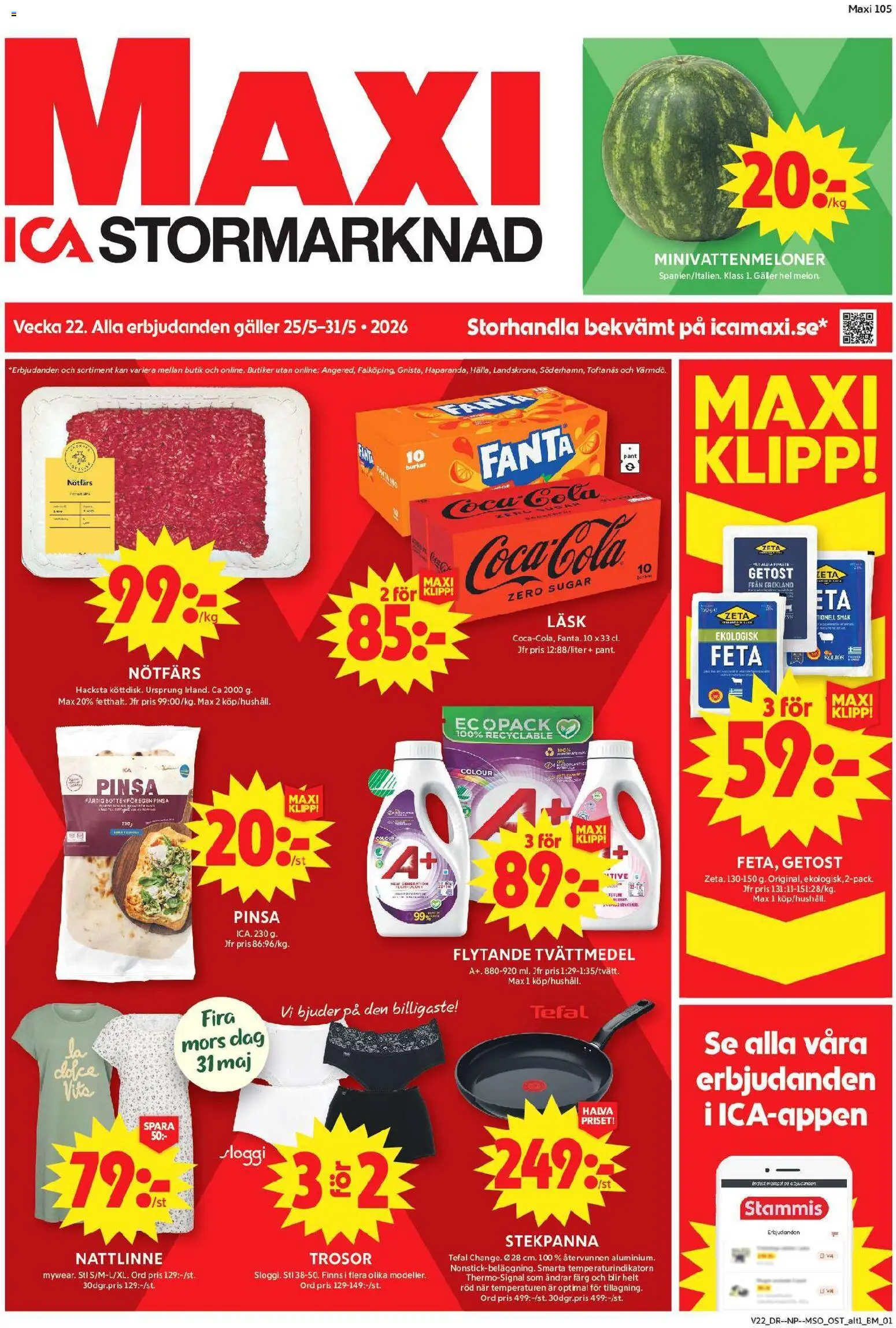 Förhandsgranska reklamblad ICA Maxi erbjudanden från butik ICA Maxi gäller från 25/05/2026