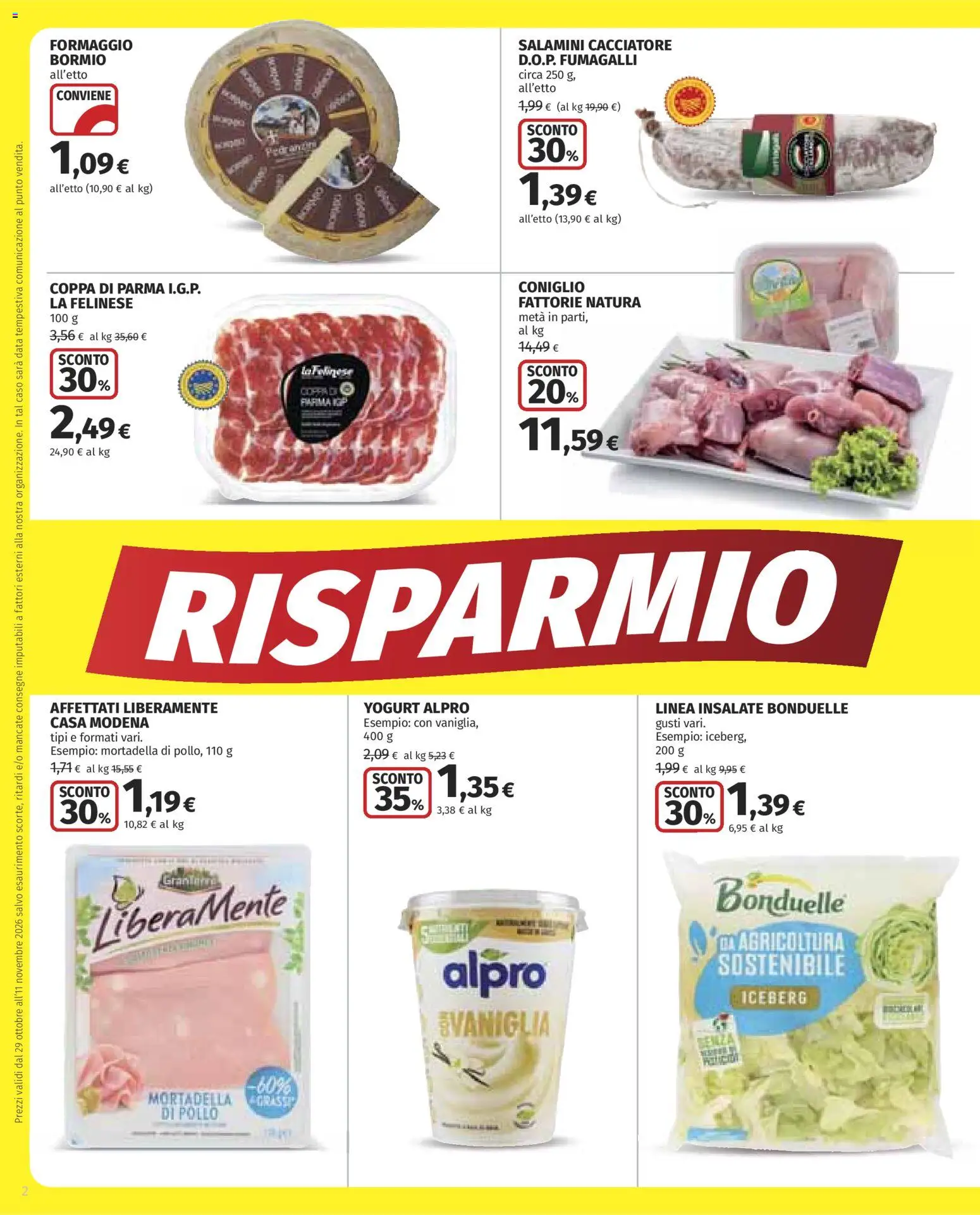 Anteprima dell'opuscolo COOP volantino Superstore dal negozio COOP valido da 29/10/2026 - Coniglio, Pollo, Formaggio, Yogurt, Mortadella, Data