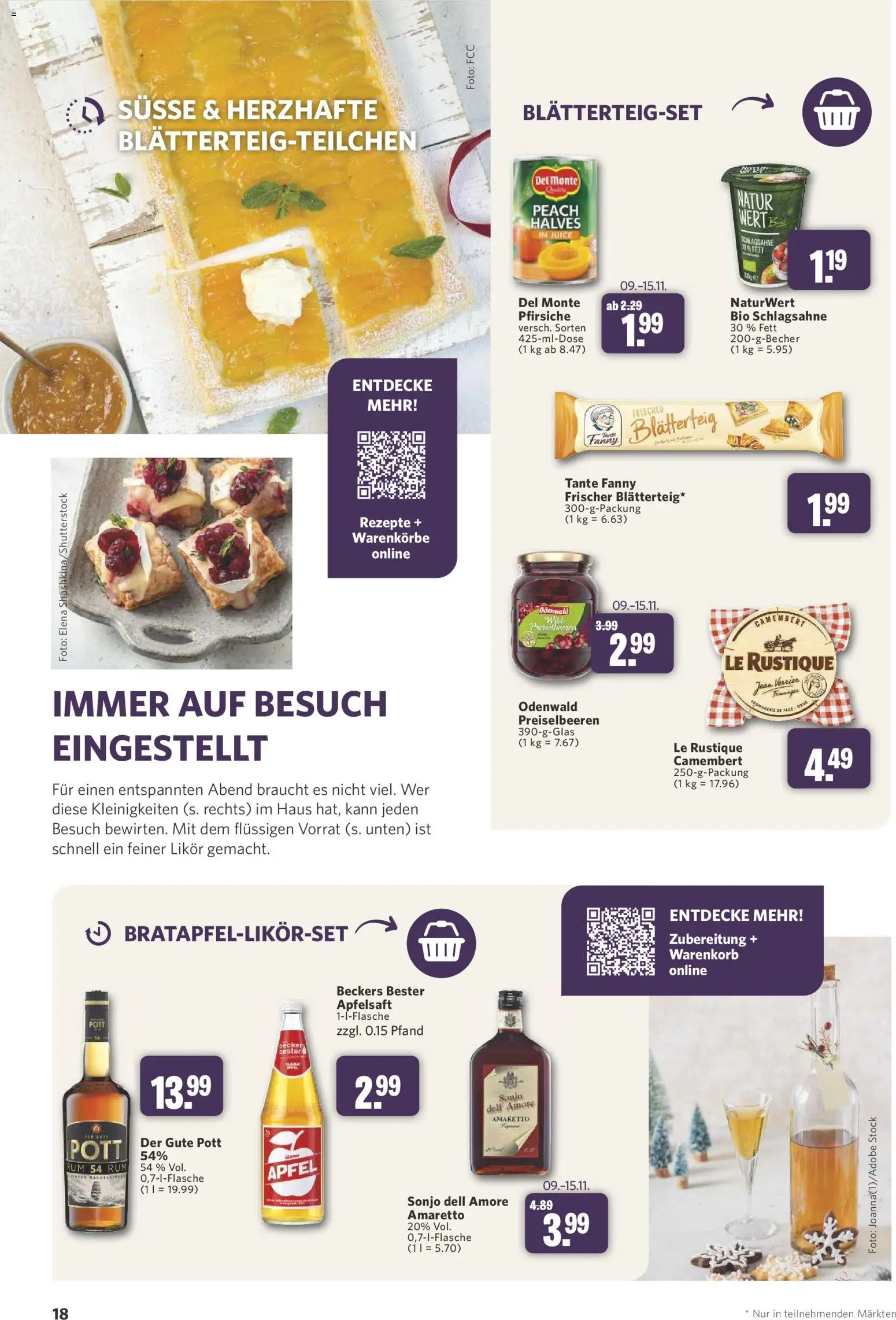 Vorschau von dem Prospekt des Geschäftes Combi, gültig ab dem 31.10.2026 - Äpfel, Camembert, Schlagsahne, Rum, Preiselbeeren, Likör, Apfelsaft
