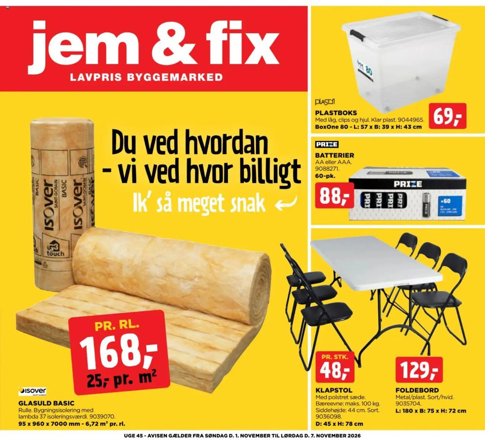 Eksempel på tilbudsavis Jem & fix - Tilbudsavis uge 45 fra butik Jem & fix gyldig fra 01/11/2026 - Batterier