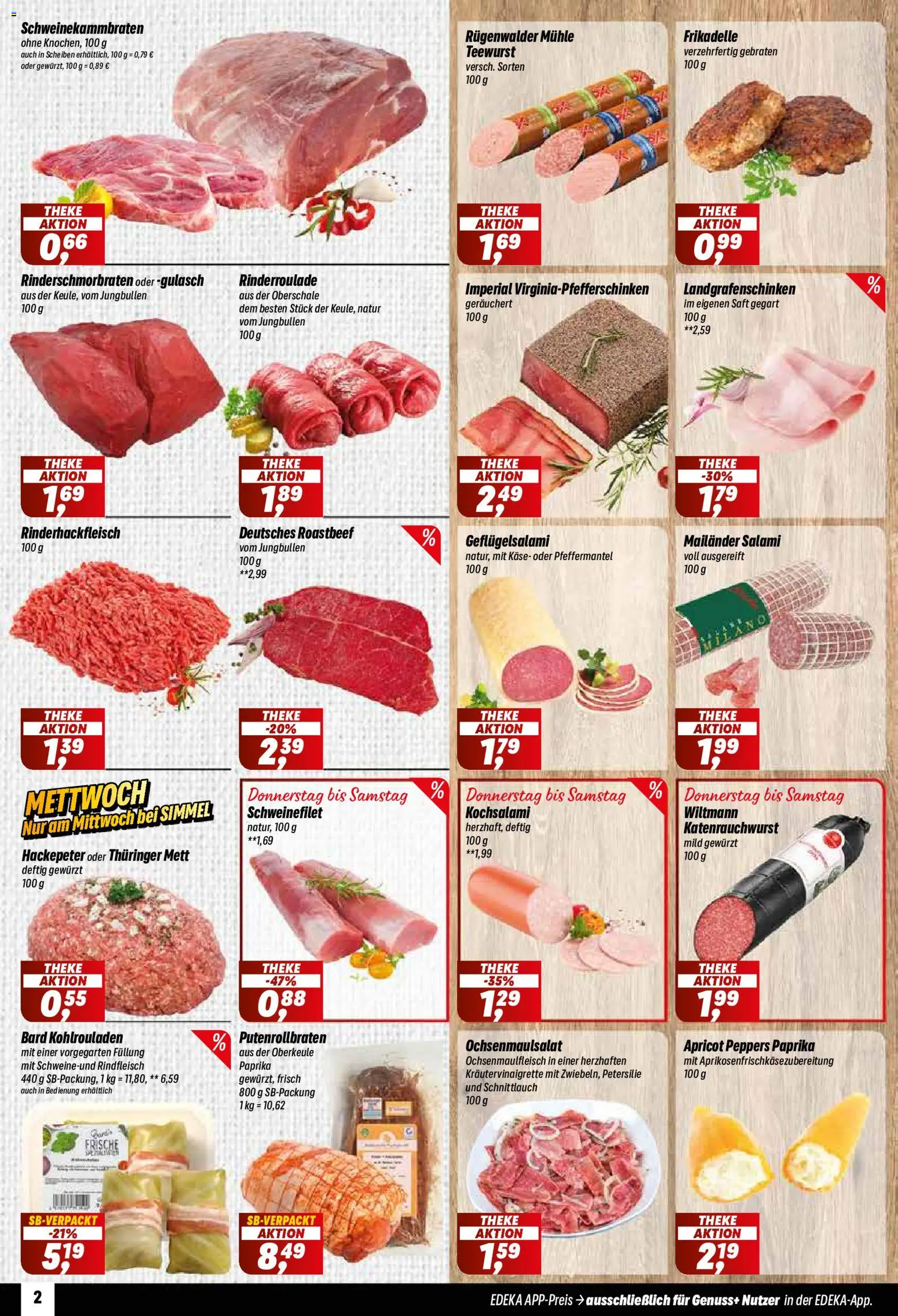 Vorschau von dem Prospekt des Geschäftes Simmel, gültig ab dem 02.11.2026 - Käse, Gulasch, Roastbeef, Paprika, Schweinefilet, Mühle, Salami, Rindfleisch