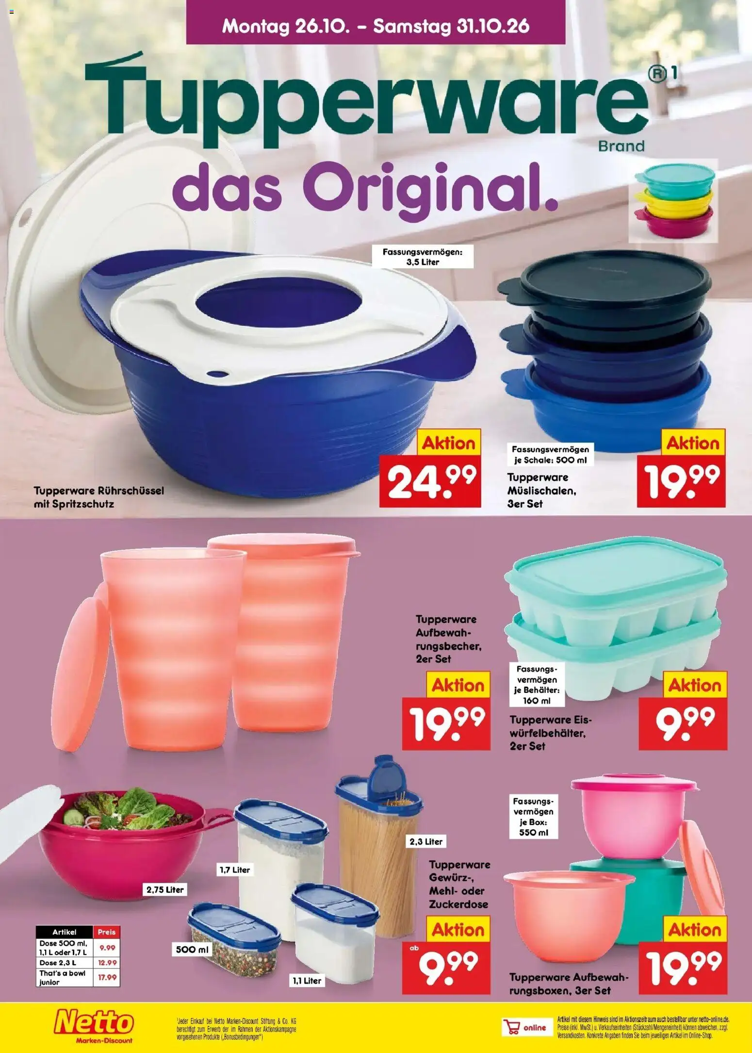 Vorschau von dem Prospekt des Geschäftes Netto Marken-Discount, gültig ab dem 26.10.2026 - Eis, Mehl, Box