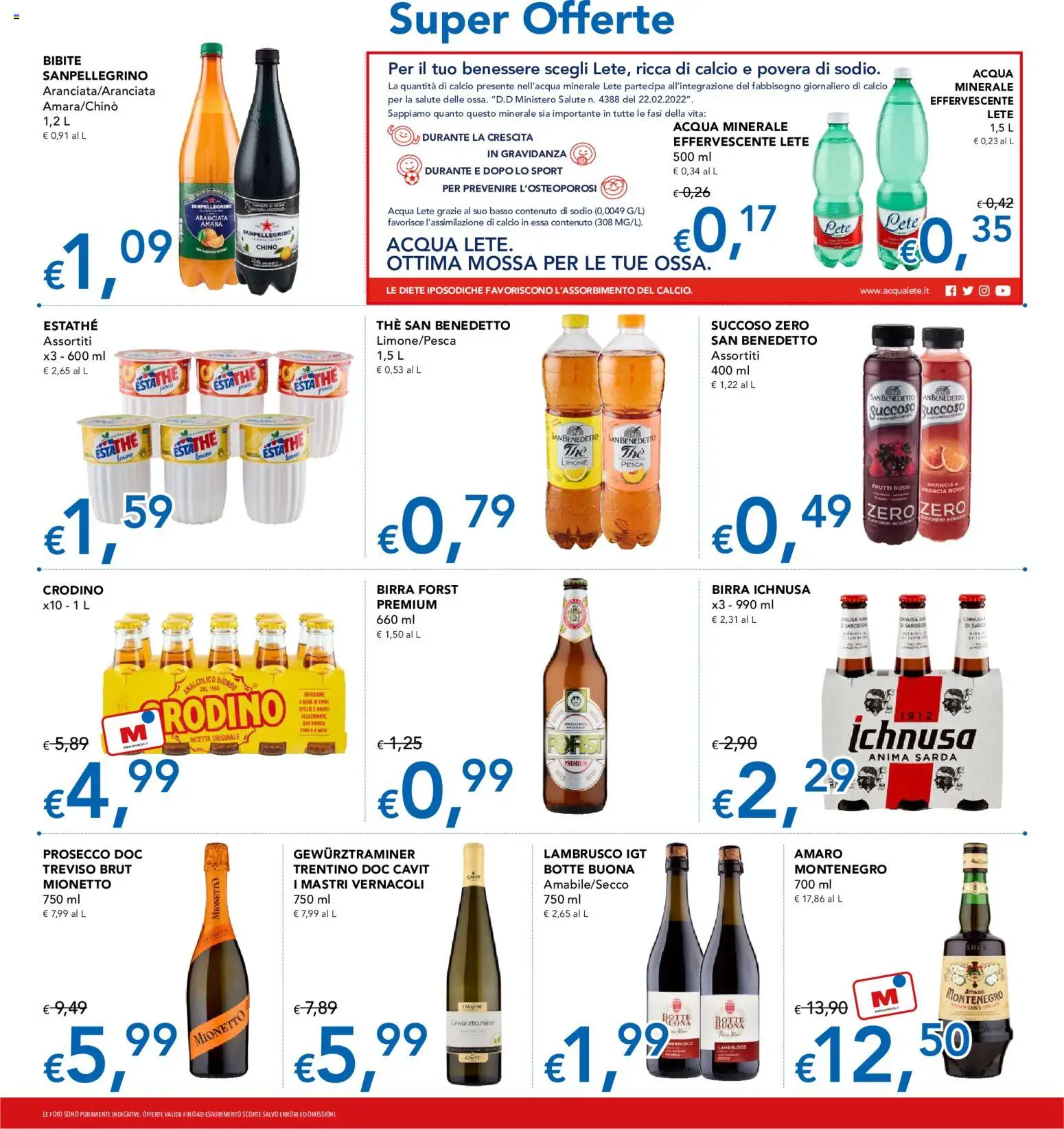 Anteprima dell'opuscolo Migross volantino dal negozio Migross valido da 10/09/2026 - The, Limone, Pesca, Acqua minerale, Amaro, Birra Forst, Basso, Lambrusco