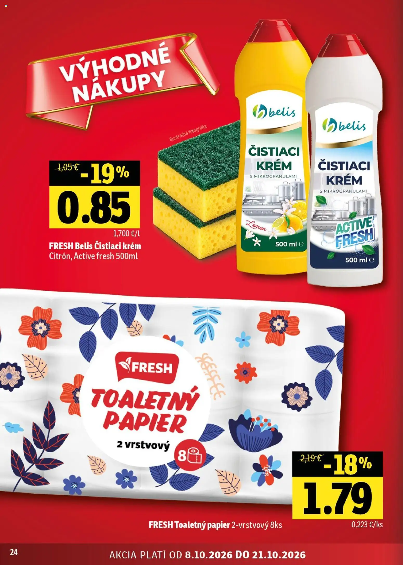 Náhľad Fresh letáku platného od 08.10.2026 - Toaletný papier, Krém