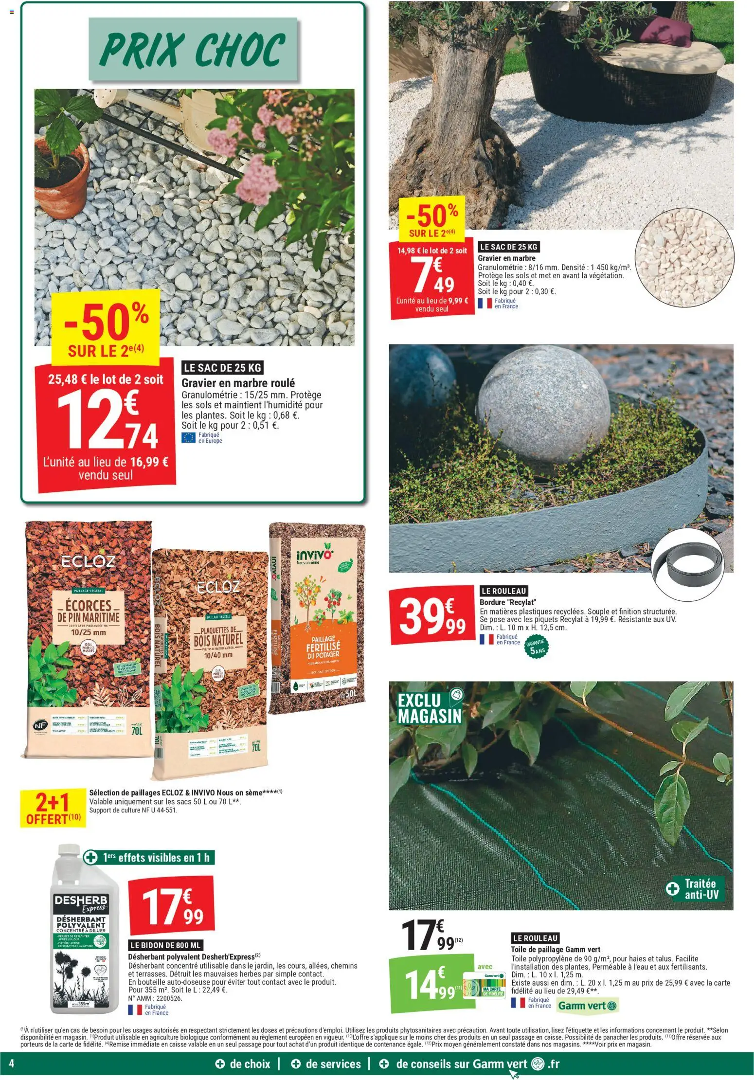 Prévisualisation de Gamm vert - Gamm vert MANIA du magasin Gamm vert formulaire valide 09/09/2026 - Sac, Toile de paillage, Potager, Gravier, Bouteille, Rouleau