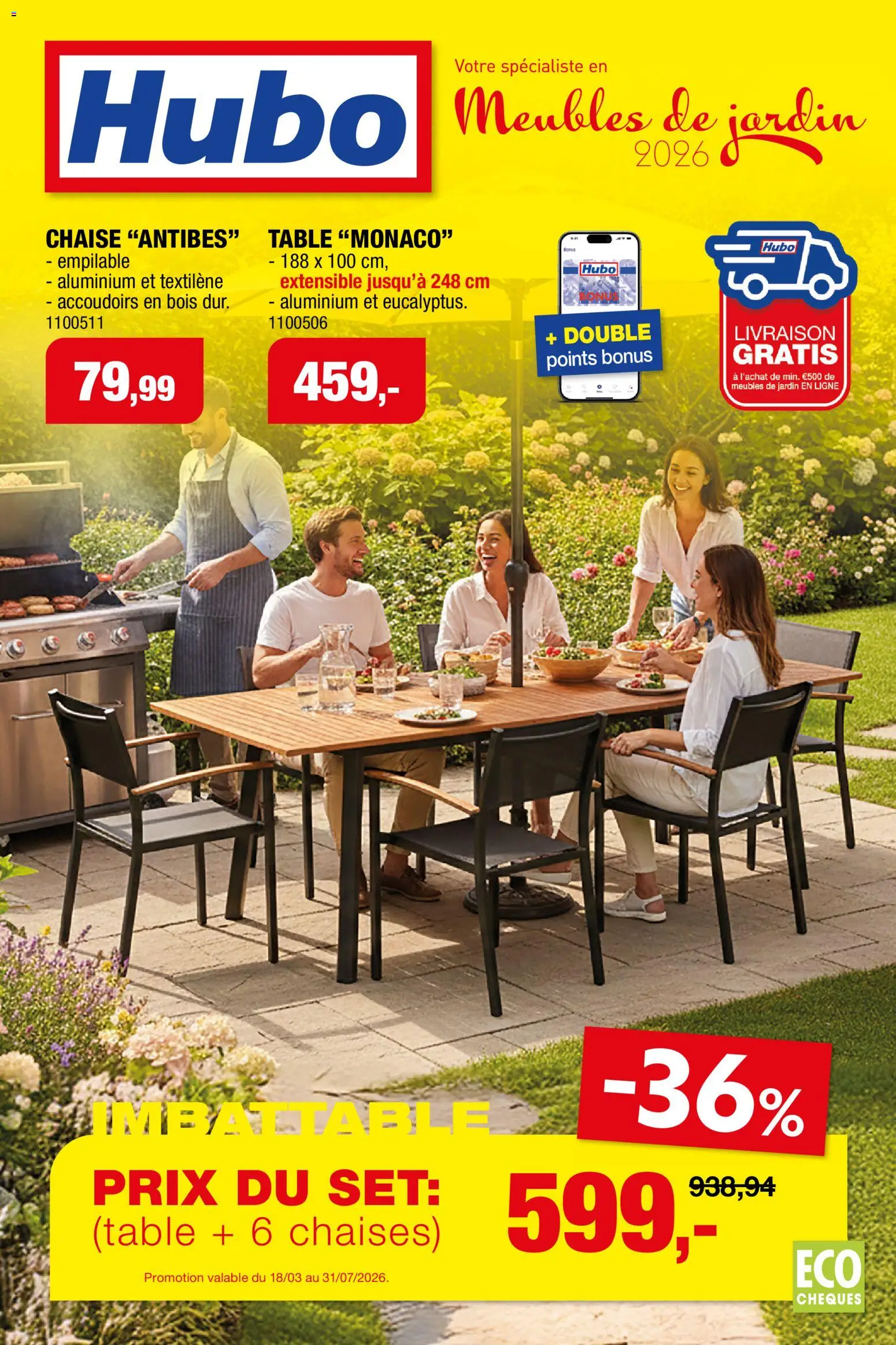 Voorbeeld van Hubo Meubles de jardin van winkel Hubo geldig vanaf 18/03/2026