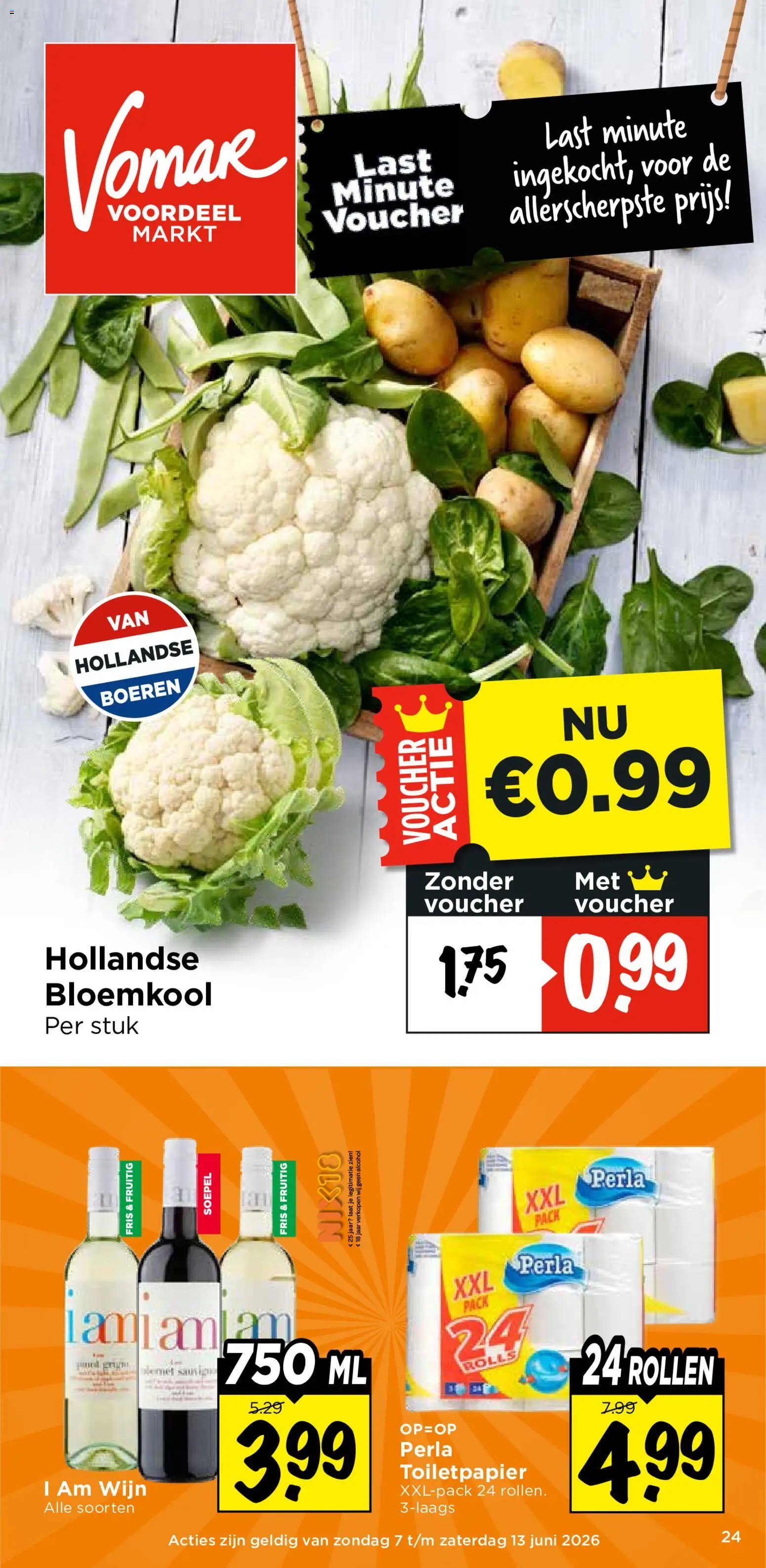 Voorbeeld van Vomar folder - Weekend folder van winkel Vomar geldig vanaf 11-06-2026 - Wijn, Alcohol, Bloemkool, Toiletpapier