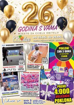 Pregled letka Prodex 26 godina s vama trgovine Prodex vrijedi od 03.06.2026