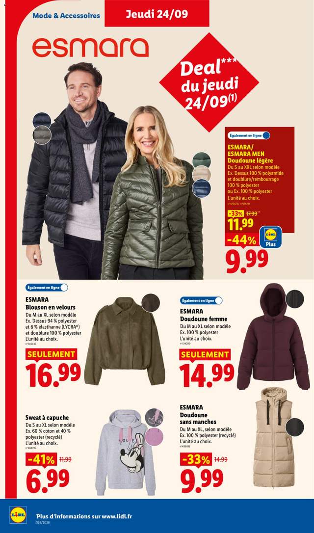 Nouveau catalogue Lidl à partir du 24/09