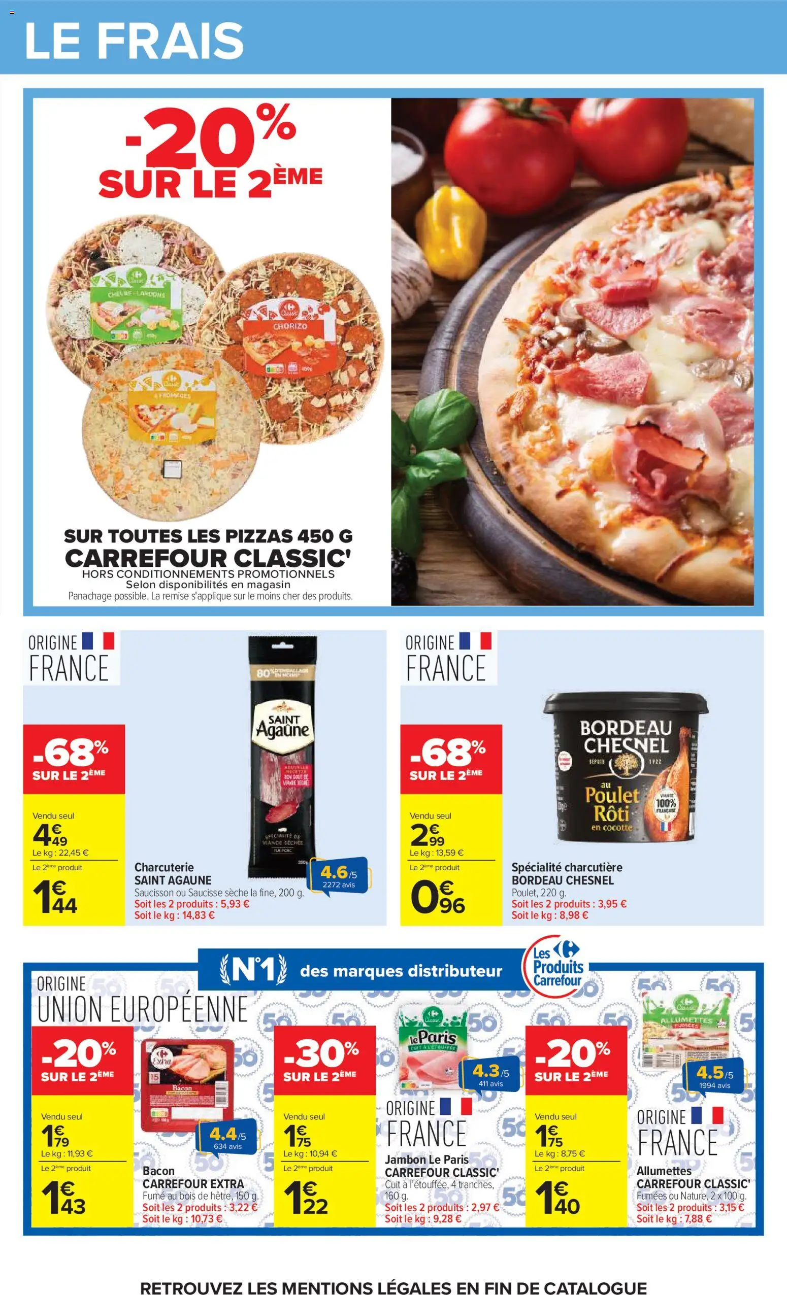 Prévisualisation de Carrefour Vos promos du quotidien du magasin Carrefour formulaire valide 27/10/2026 - Distributeur, Poulet, Jambon, Viande, Bacon, Saint Agaune, Viande séchée, Allumettes