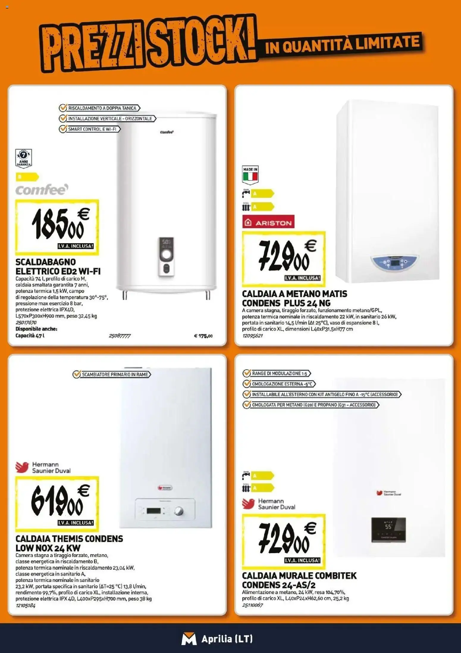 Anteprima dell'opuscolo TECNOMAT catalogo Aprilia dal negozio TECNOMAT valido da 27/08/2026 - Caldaia, Rame, Scaldabagno, Vaso, Tanica