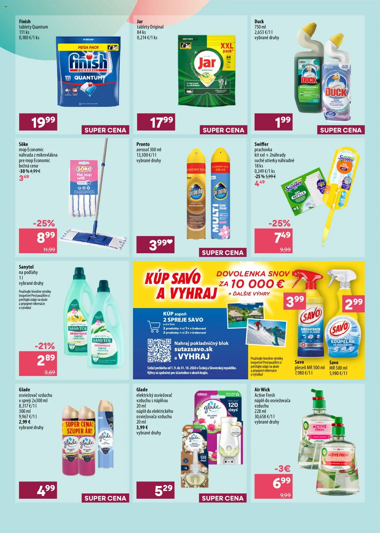 Náhľad 101 drogerie letáku platného od 07.10.2026 - Mop, Osviežovač vzduchu, Savo, Sanytol, Air Wick, Utierky