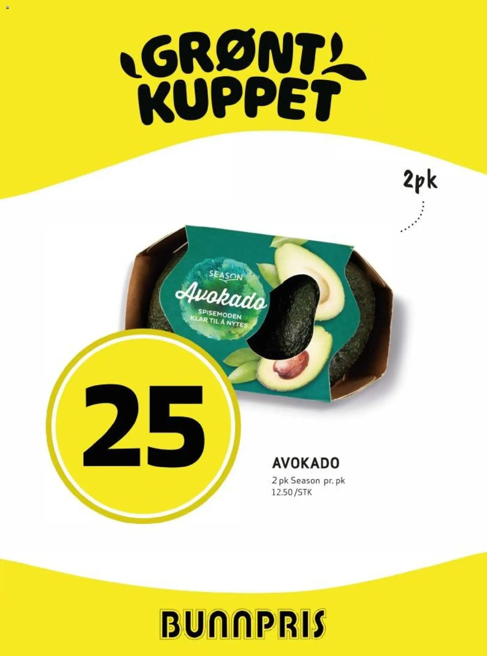 Forhåndsvis Bunnpris kundeavis krone marked fra butikk Bunnpris gyldig fra 15/10/2026 - Avokado