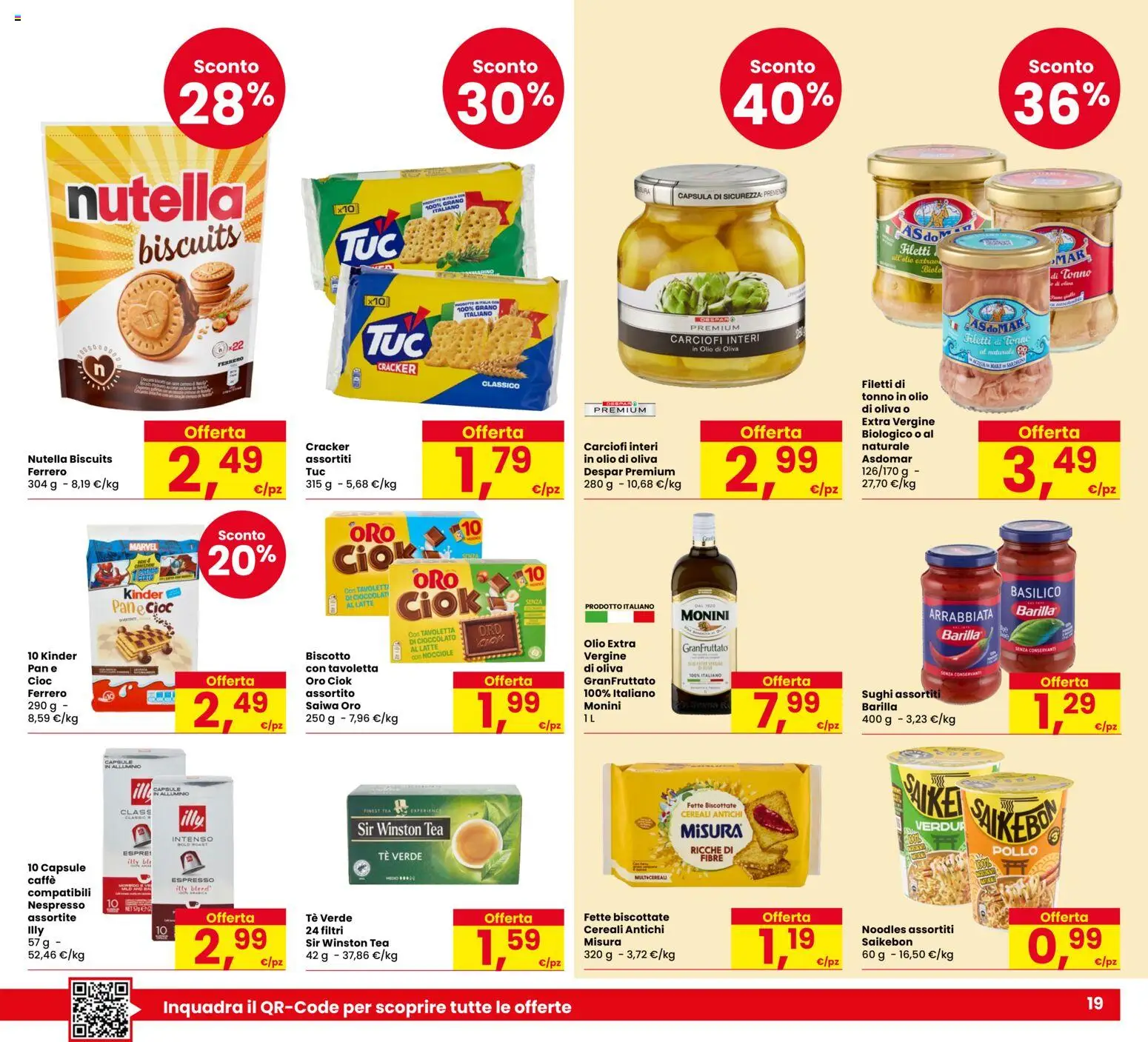 Anteprima dell'opuscolo Despar volantino Due Carrare dal negozio Despar valido da 22/10/2026 - Caffè, Carciofi, Olio di Oliva, Cereali, Nocciole, Alluminio, Tè, Olio extra vergine