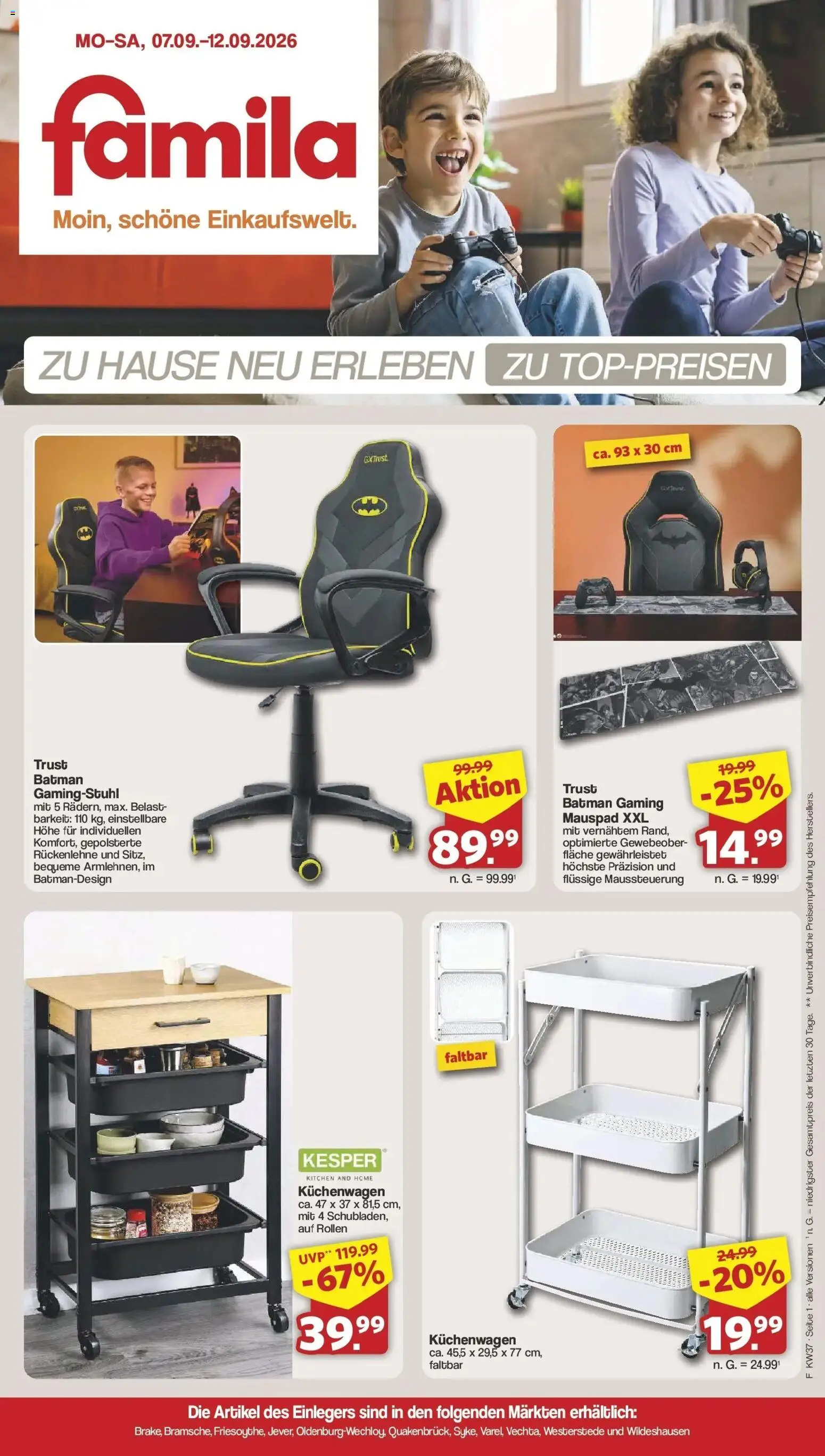 Vorschau von dem Prospekt des Geschäftes Famila Nordwest, gültig ab dem 07.09.2026 - Gamingstuhl
