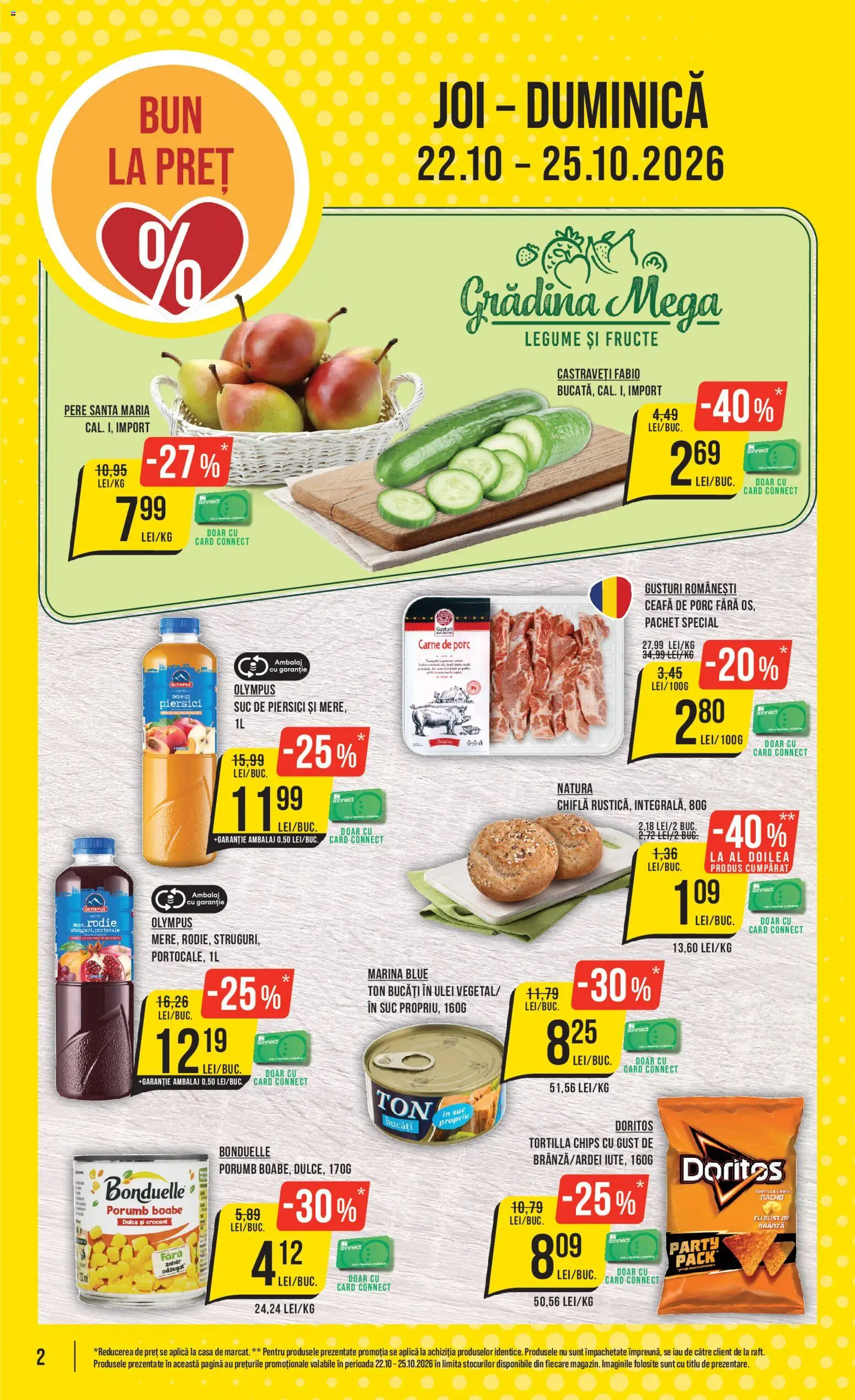Previzualizarea de cataloage: Mega Image Mega Image Catalog valabil de la 22.10.2026 - Ulei, Fructe, Gradina, Zahăr, Ceafa de porc, Carne De Porc, Castraveți, Pere