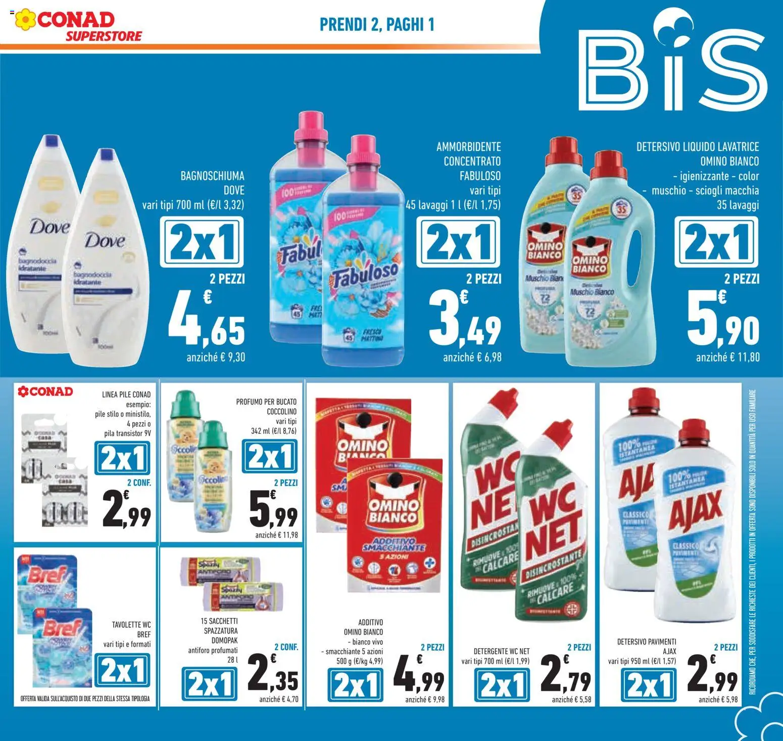 Anteprima dell'opuscolo Conad volantino Superstore Lombardia dal negozio Conad valido da 07/10/2026 - Lavatrice, WC, Profumo, Pile, Bagnoschiuma, Ammorbidente, Detergente