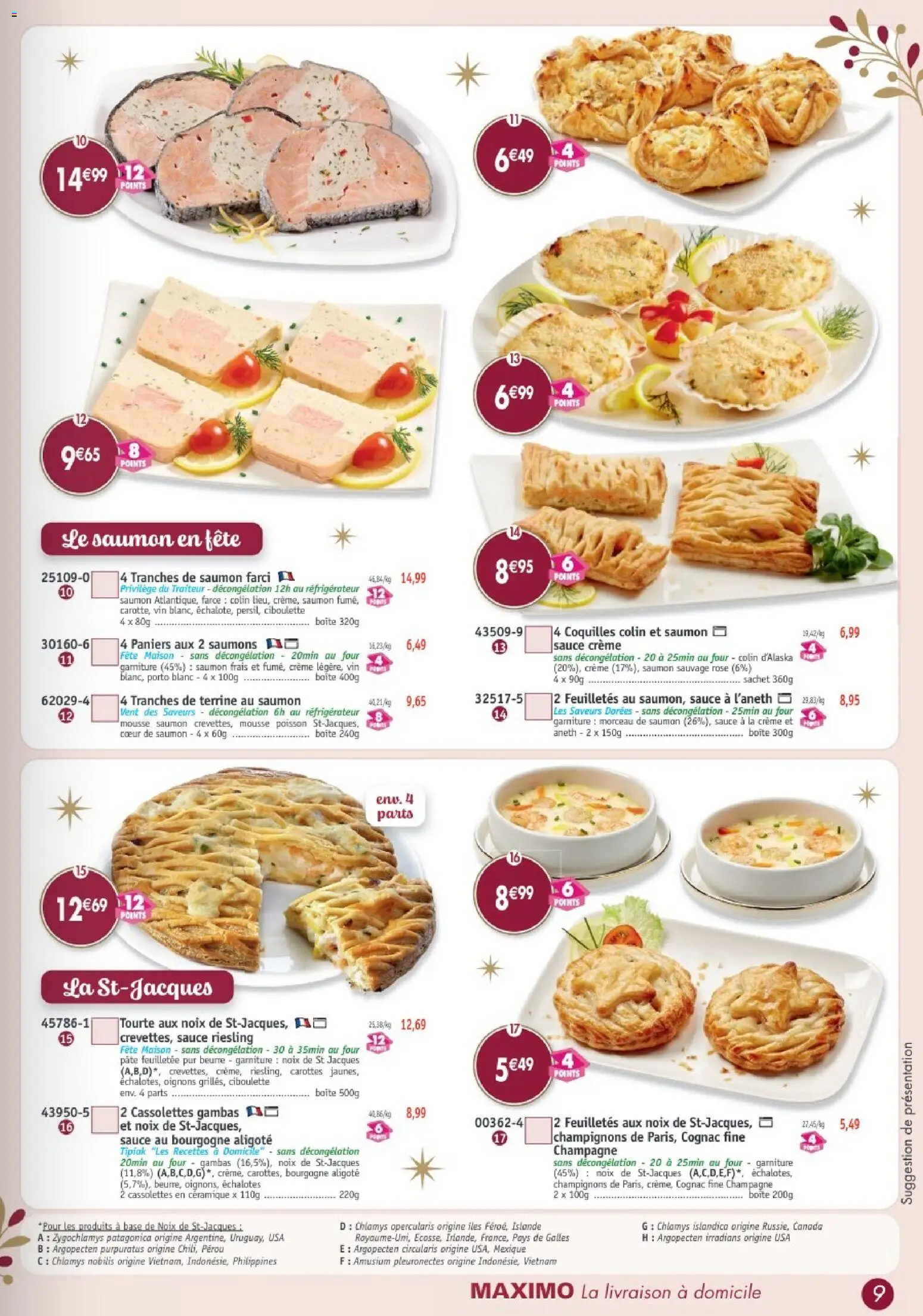 Prévisualisation de Maximo catalogue du magasin Maximo formulaire valide 26/10/2026 - Poisson, Carottes, Beurre, Oignons, Crème, Aneth, Champignons, Saumon frais