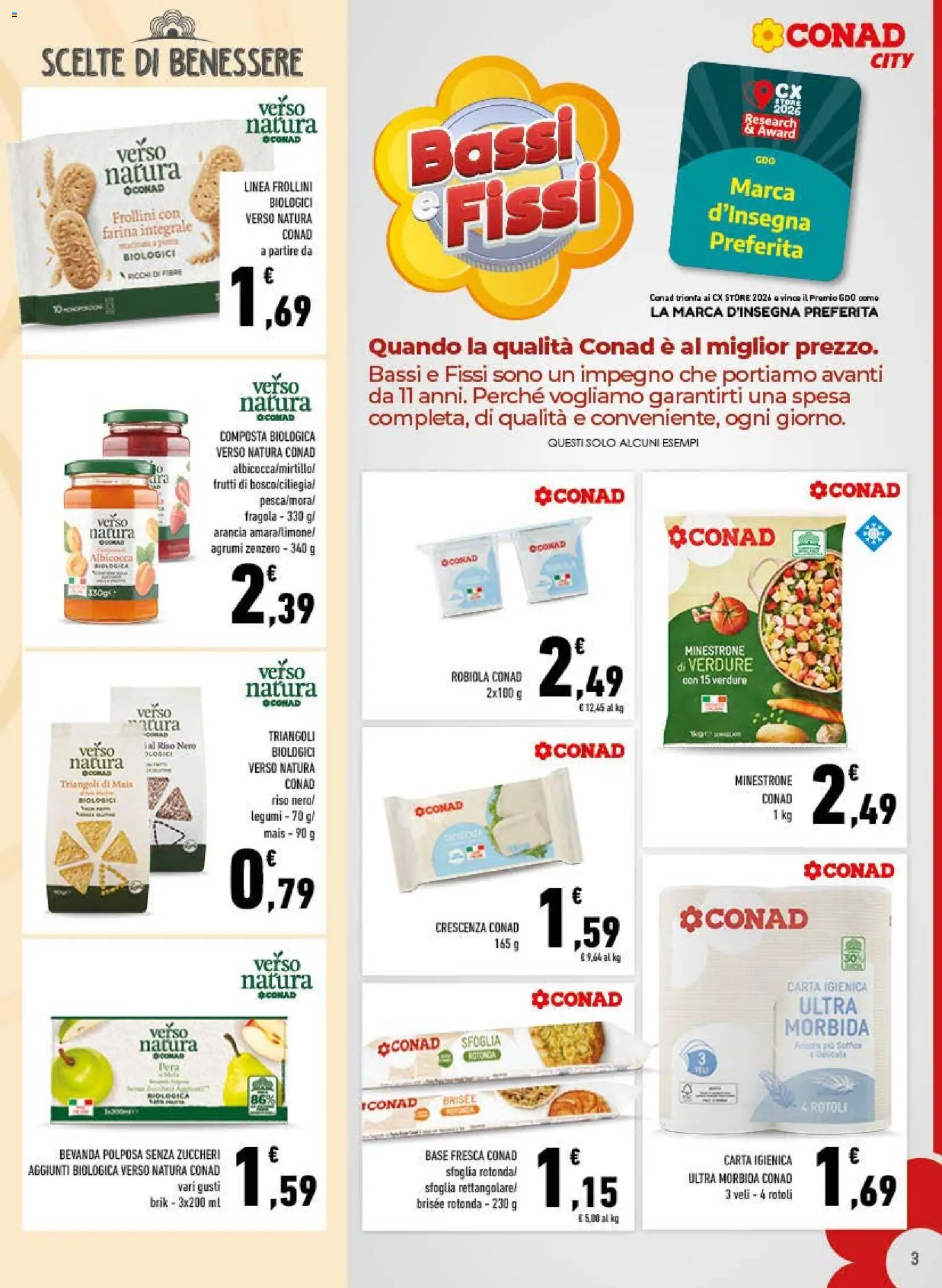 Anteprima dell'opuscolo Conad volantino City Lazio dal negozio Conad valido da 21/10/2026 - Riso, Crackers, Verdure, Farina, Arancia, Agrumi, Crescenza, Farina integrale
