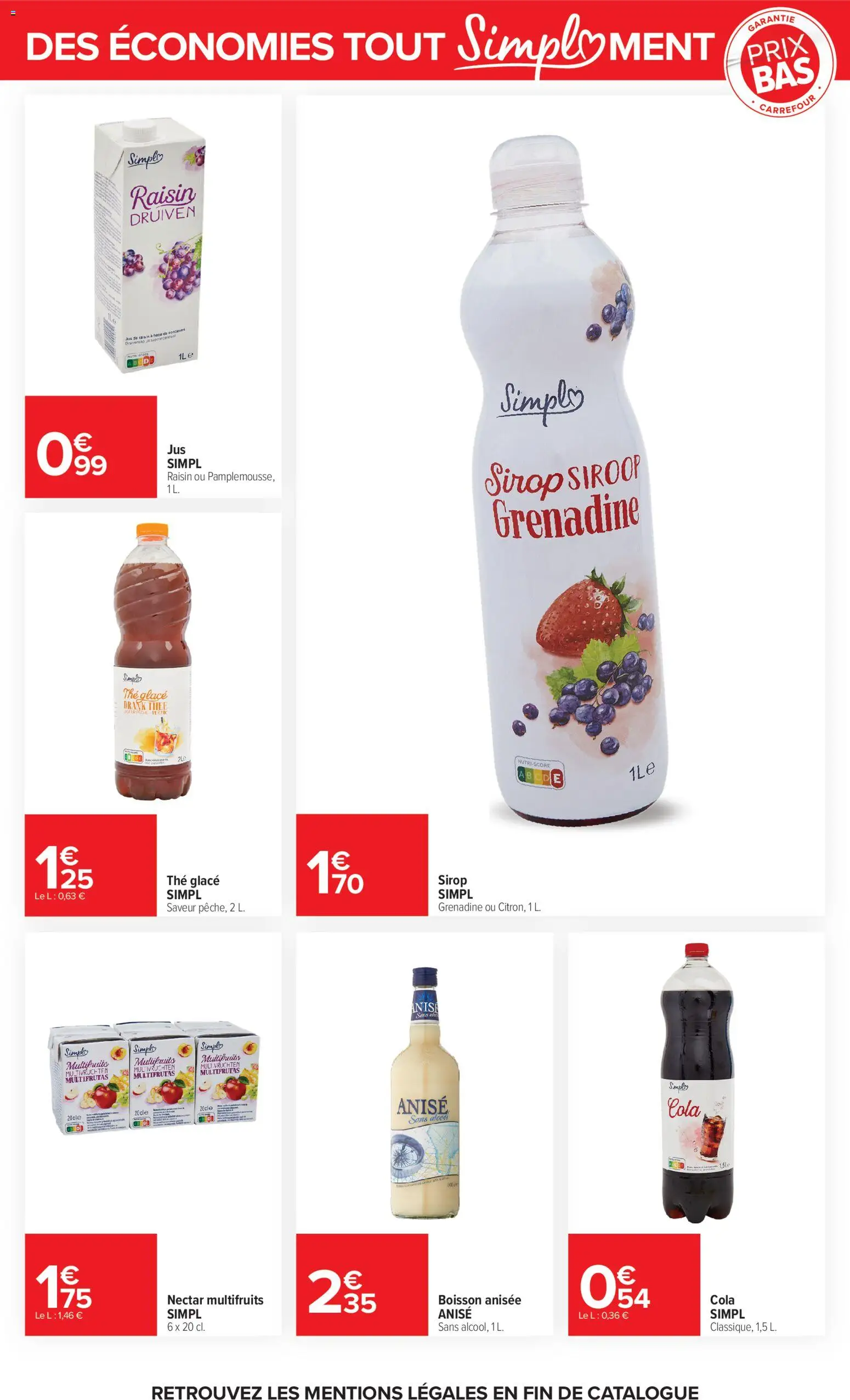 Prévisualisation de Carrefour Tout simplement du magasin Carrefour formulaire valide 03/11/2026 - Glace, Boisson, Raisin, Base, Sirop, Jus, Thé glacé, Alcool