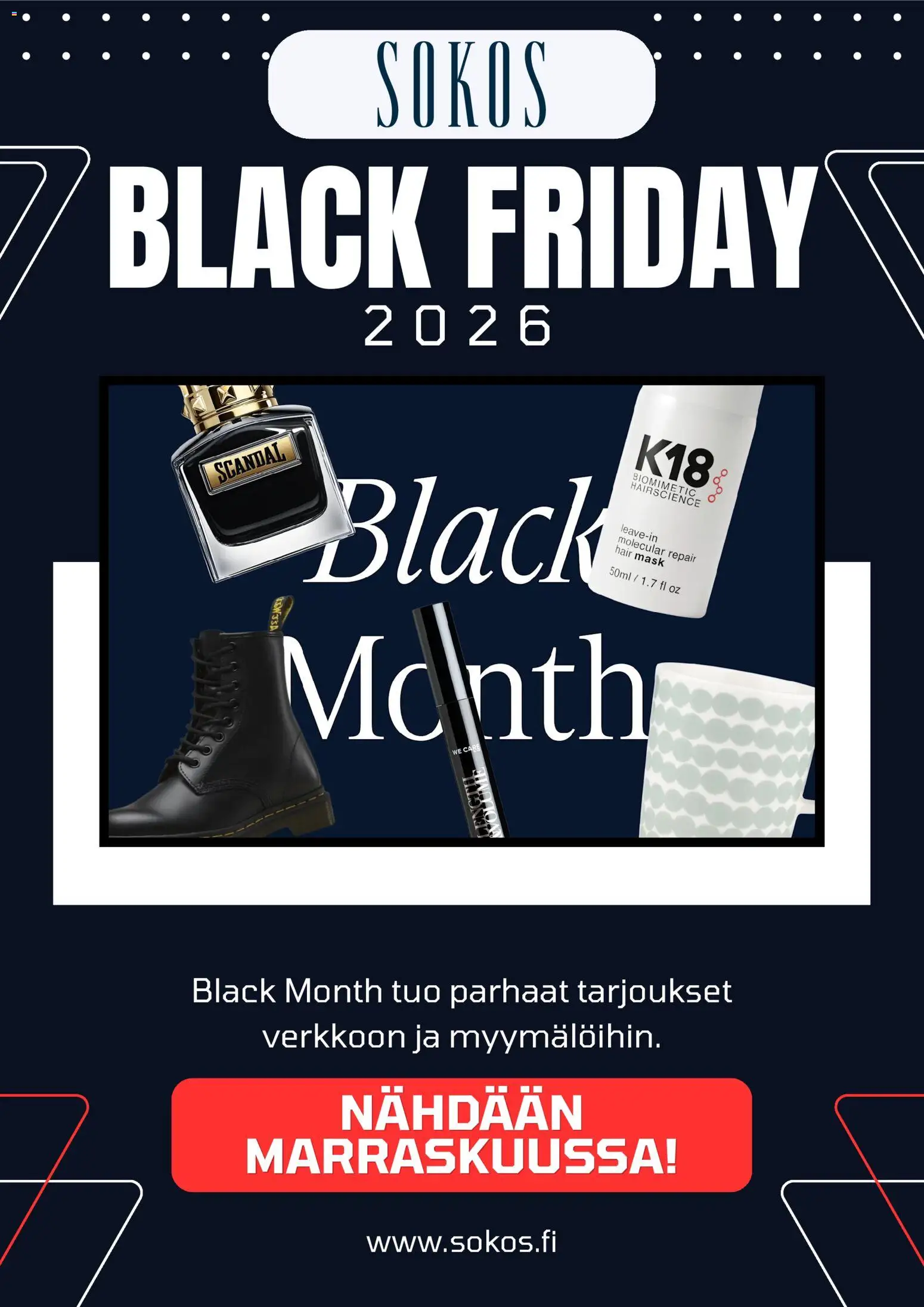 Kaupan Sokos Sokos Black Friday -ennakkoilmoitus esikatselu, voimassa 12/10/2026