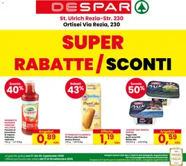 Anteprima dell'opuscolo Despar volantino Ortisei dal negozio Despar valido da 17/09/2026
