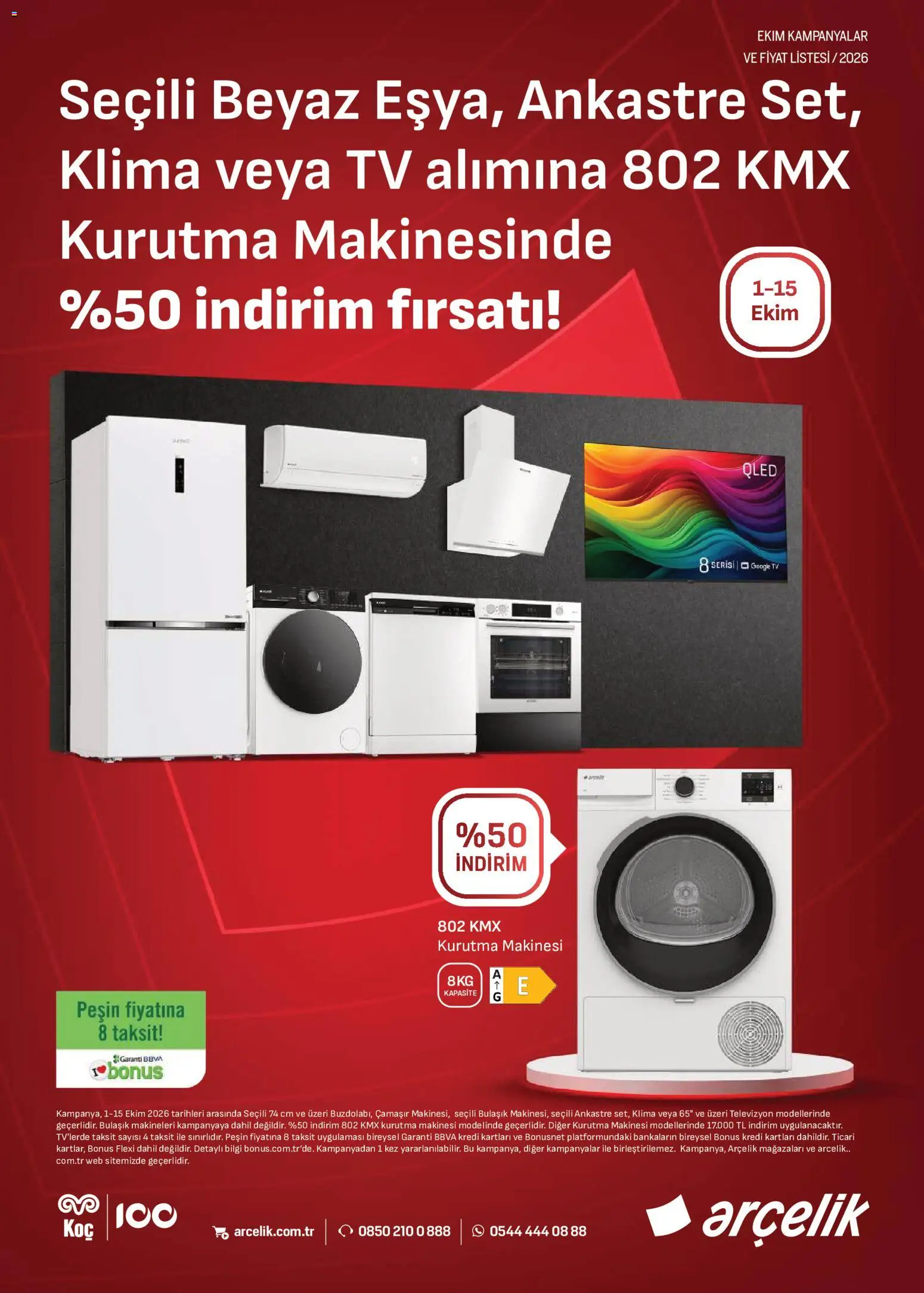 Arçelik Arçelik Katalog 01.10.2026 - Broşürünün önizlemesi - Kurutma makinesi, Klima, TV, Televizyon