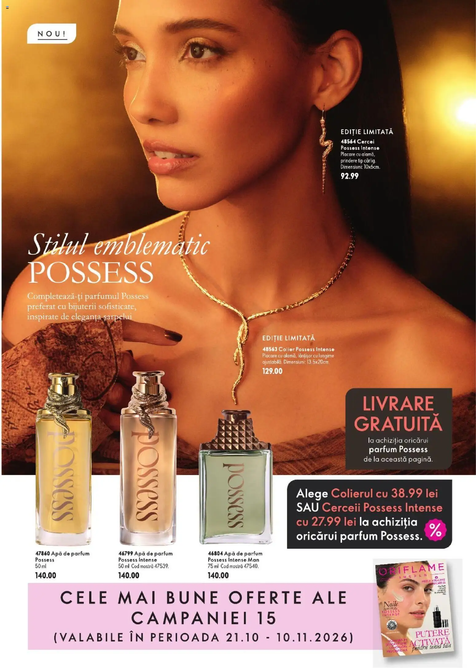 Previzualizarea de cataloage: Oriflame Oriflame ECatalogue valabil de la 21.10.2026 - Apă, Parfum, Cercei, Colier, Intense, Tip, Apă de parfum