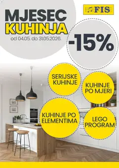 Pregled letka FIS - Mjesec kuhinja trgovine FIS vrijedi od 04.05.2026