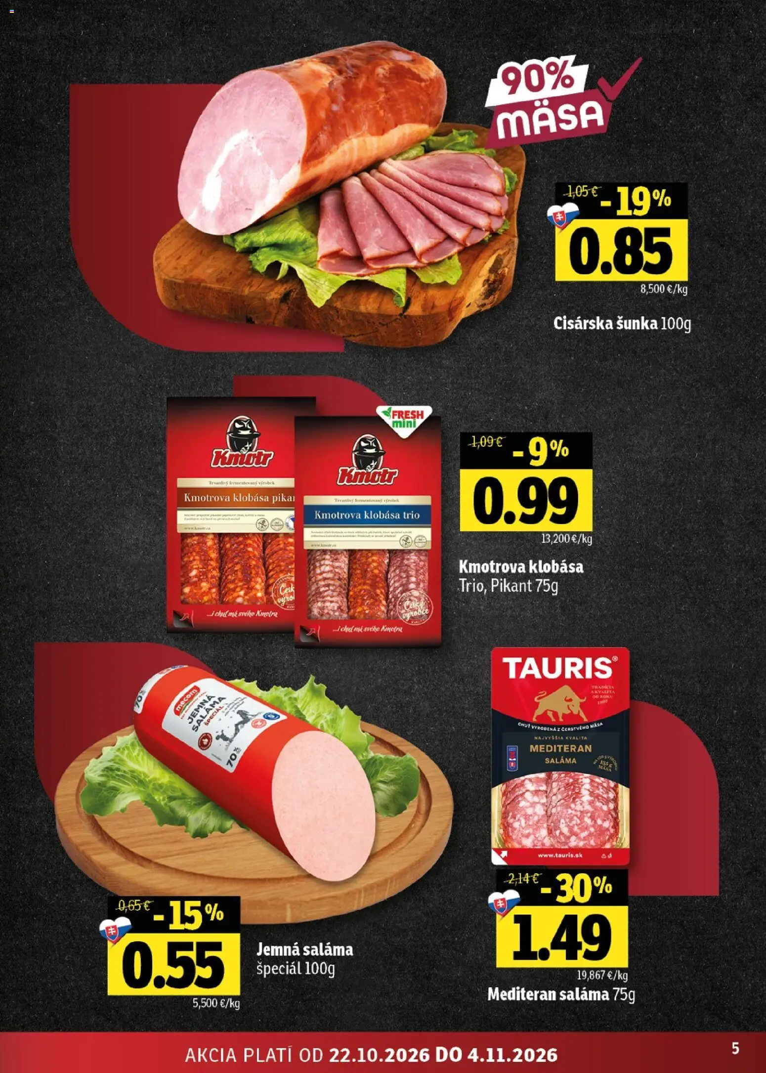 Náhľad Fresh letáku platného od 22.10.2026 - Klobása, Šunka, Saláma