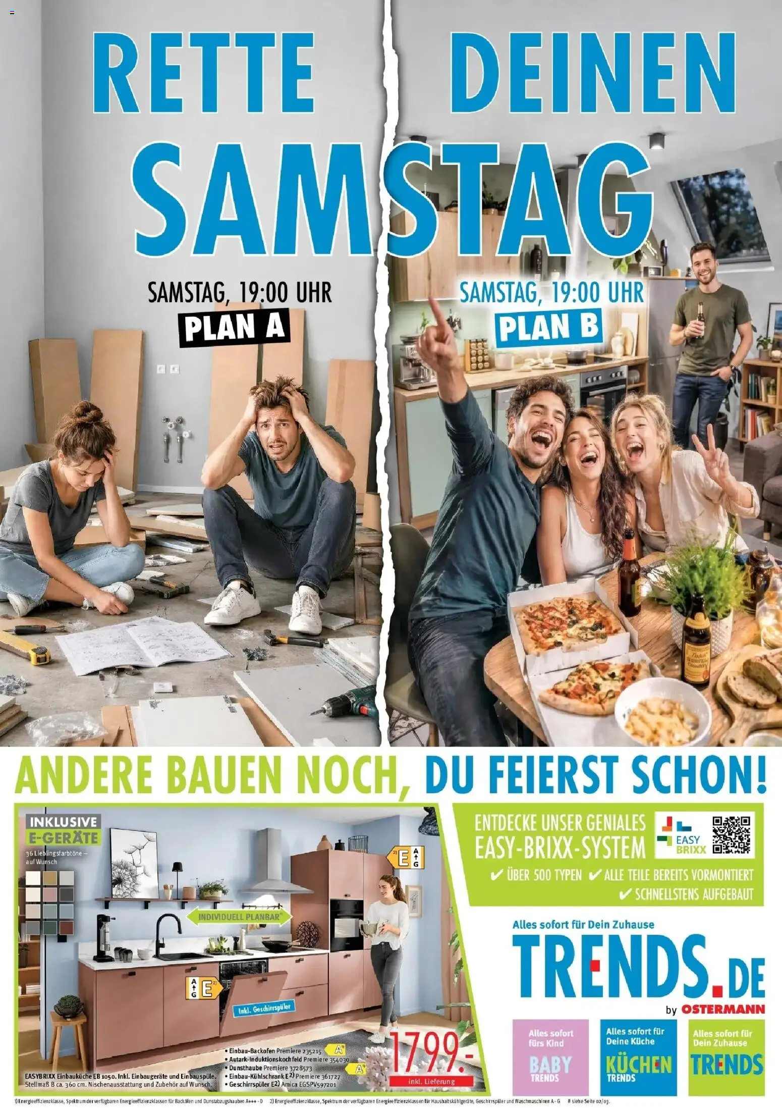 Vorschau von dem Prospekt des Geschäftes Trends, gültig ab dem 10.07.2026 - Uhr, Kuchen, Küche, Geschirrspüler, Backofen, Einbauküche
