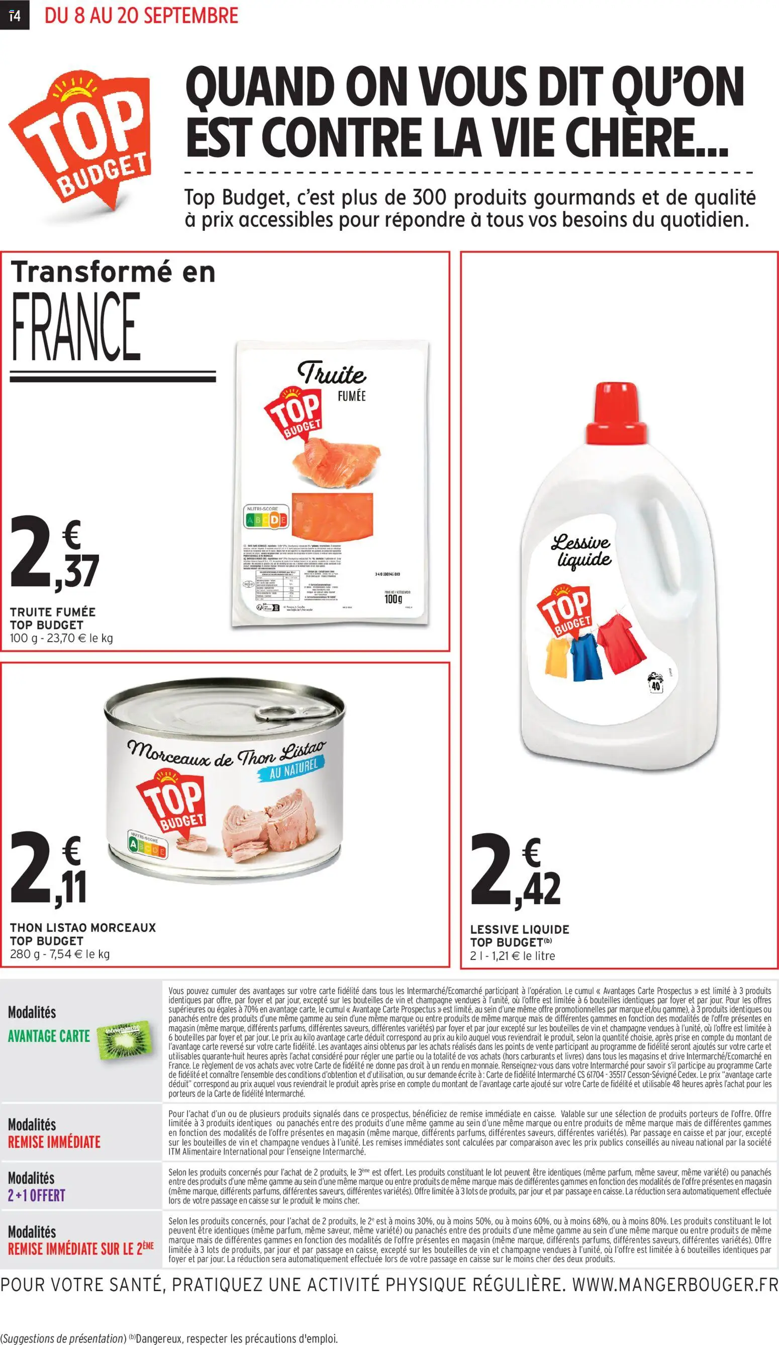 Prévisualisation de Intermarché - C'est notre anniversaire du magasin Intermarché formulaire valide 08/09/2026 - Champagne, Thon, Truite, Lessive, Livres, Truite fumée, Prise, Lessive Liquide