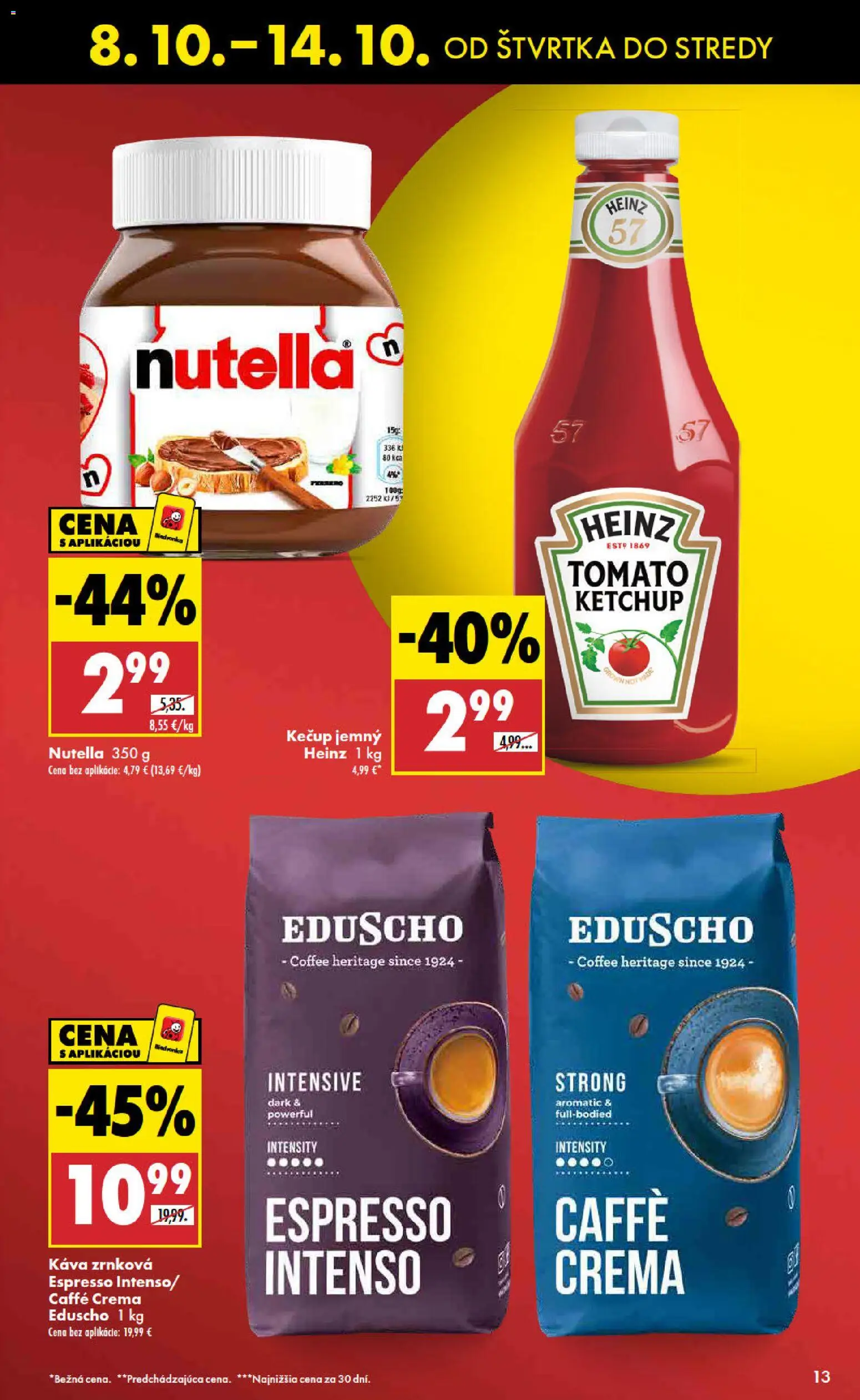 Náhľad Biedronka letáku platného od 08.10.2026 - Káva, Nutella, Kečup
