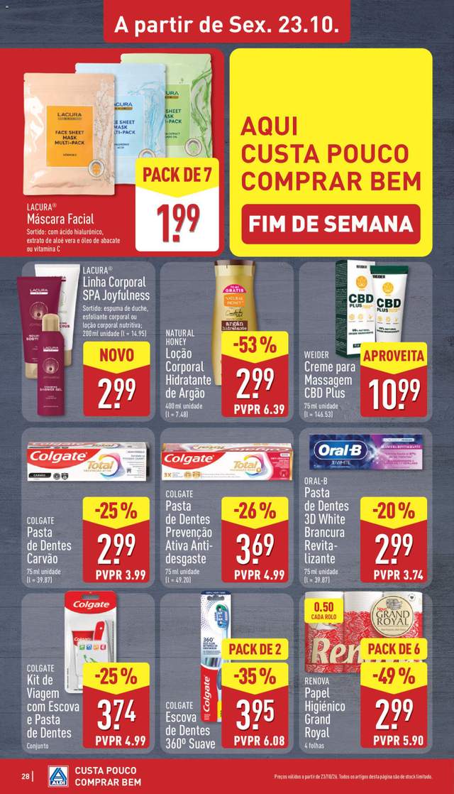 Novo folheto Aldi a partir de 19/10