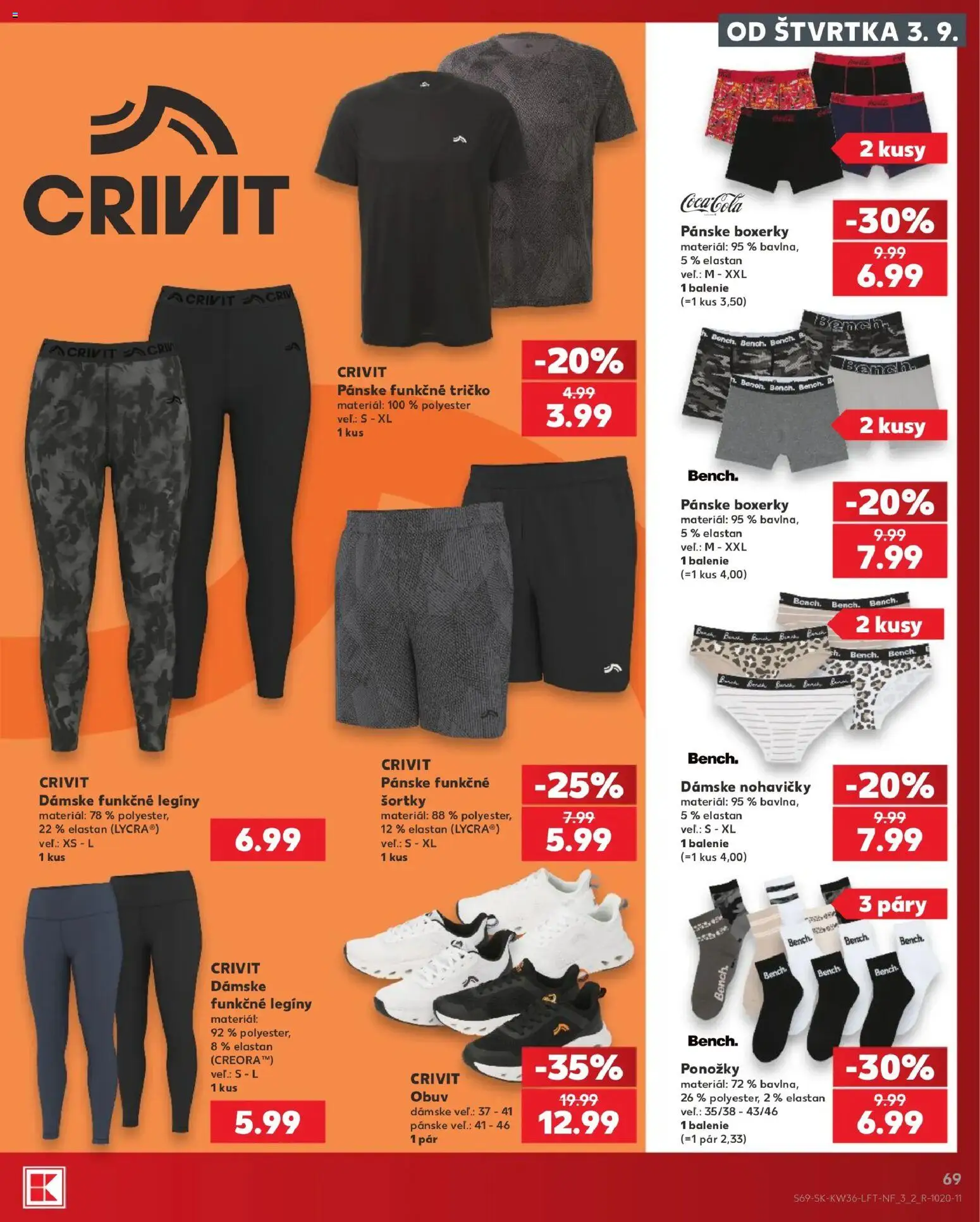 Náhľad Kaufland letáku platného od 03.09.2026 - Bosch, Tričko, Ponožky, Nohavičky, Boxerky, Legíny