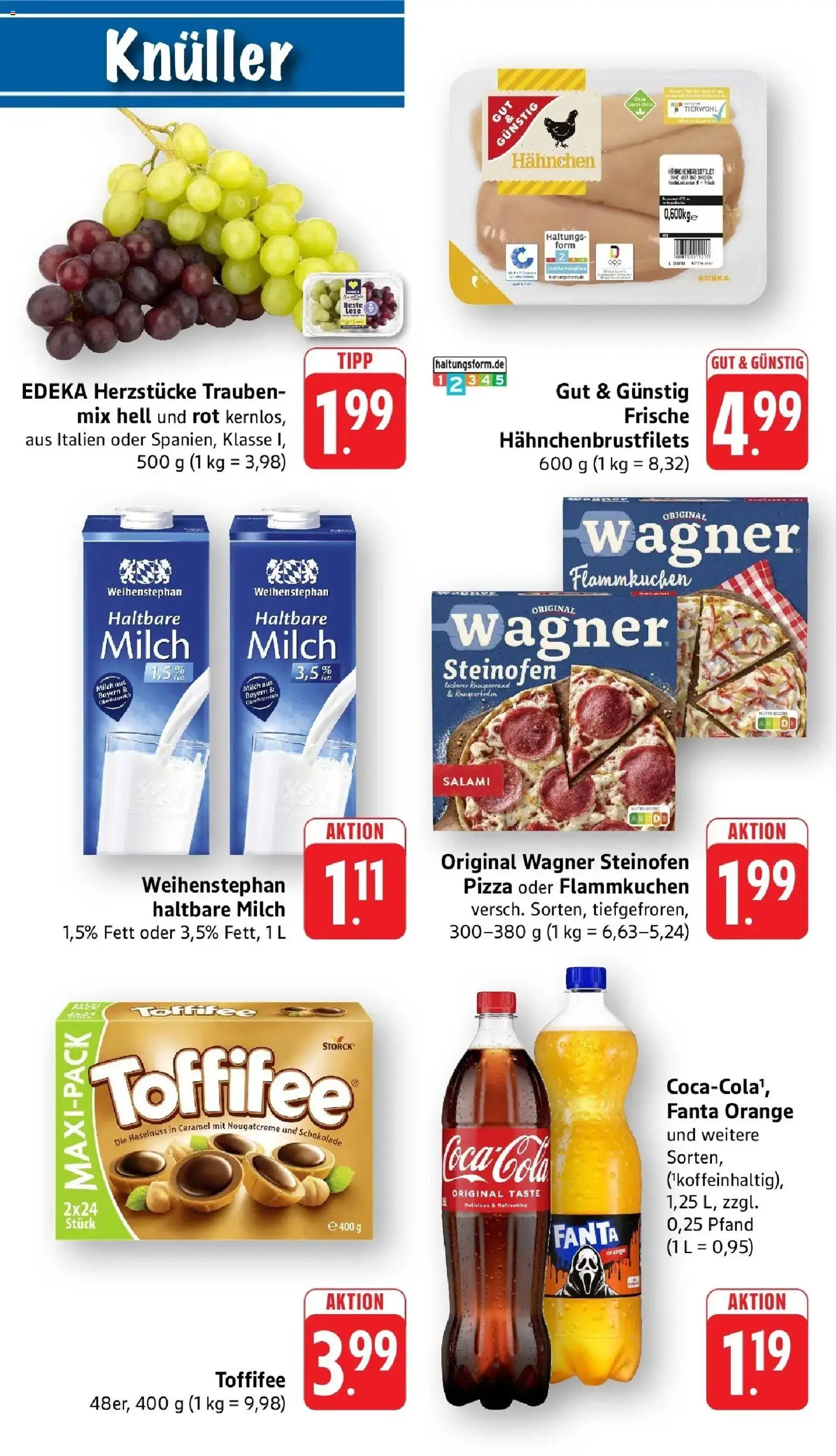 Vorschau von dem Prospekt des Geschäftes nah & gut, gültig ab dem 26.10.2026 - Pizza, Schokolade, Milch, Toffifee, Fanta, Trauben, Haltbare milch, Hahnchen