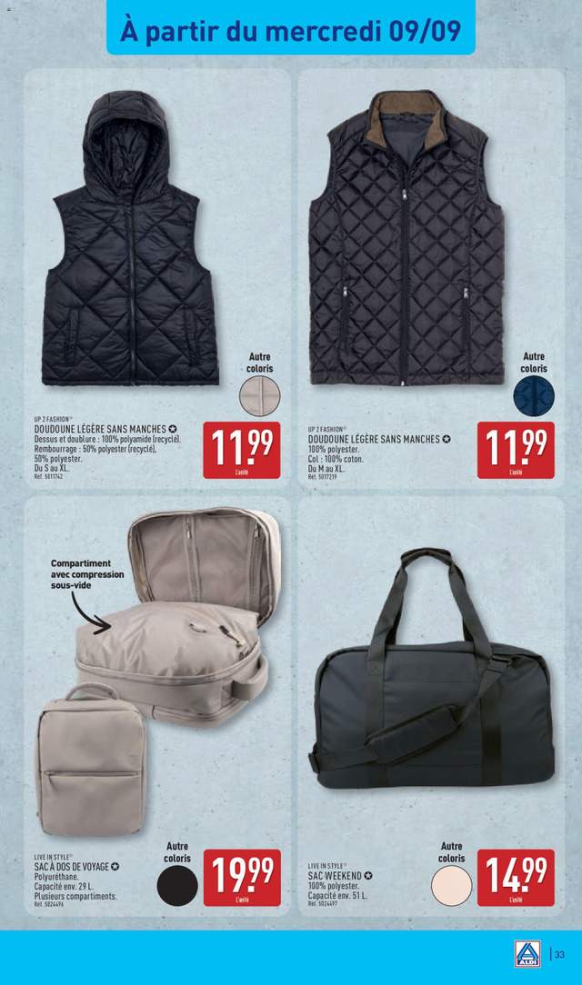 Nouveau catalogue Aldi à partir du 08/09